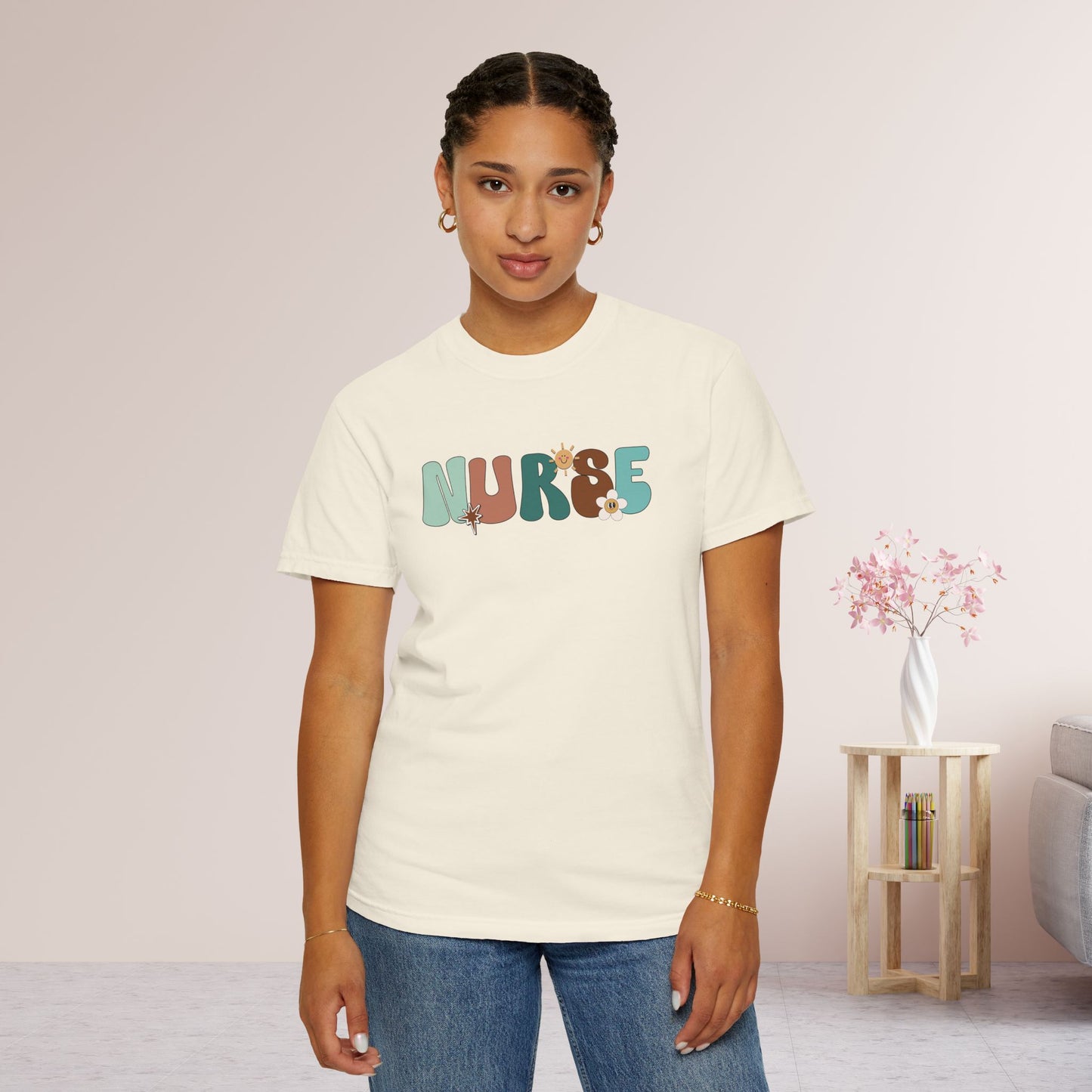 Comfort Colors Groovy Nurse Shirt - It's a Beautiful Day to Save Lives Tee