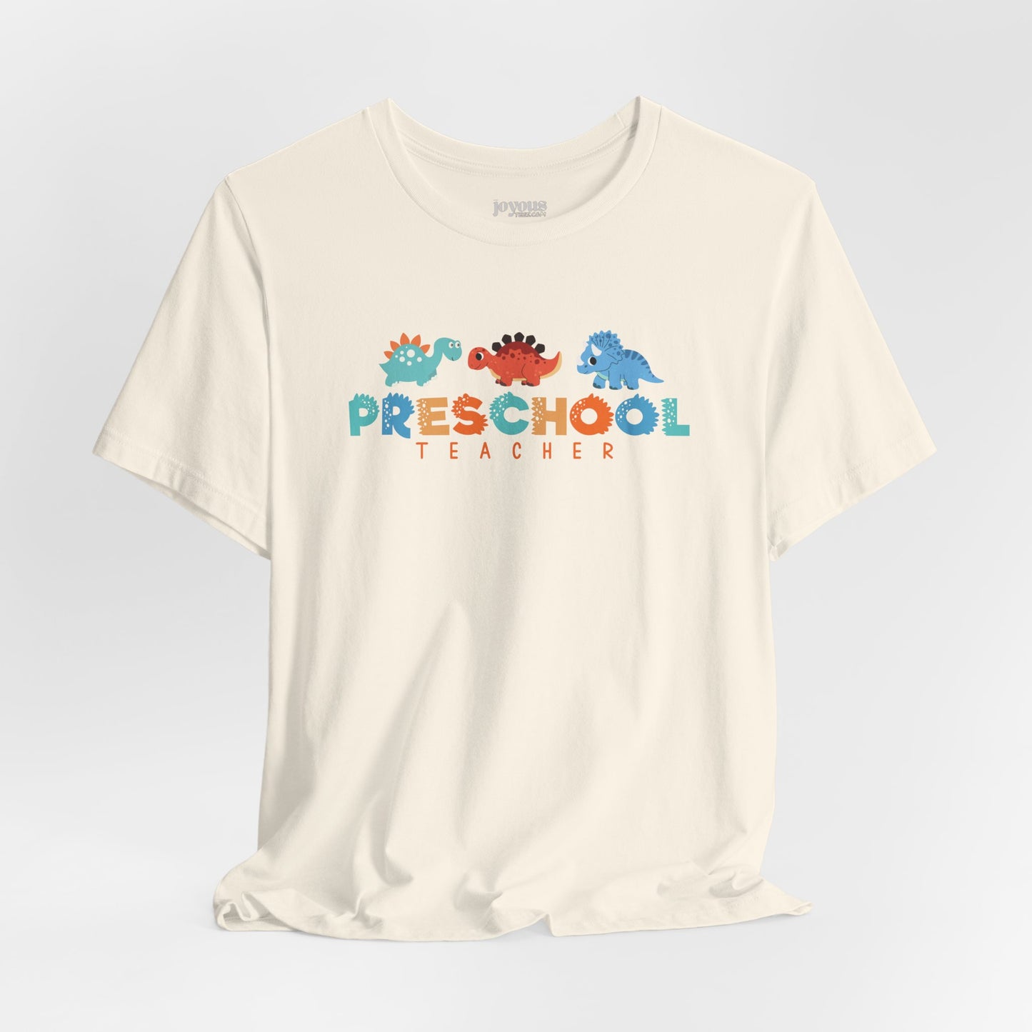 Preschool Teacher Soft Cotton Tee with Dinosaurs