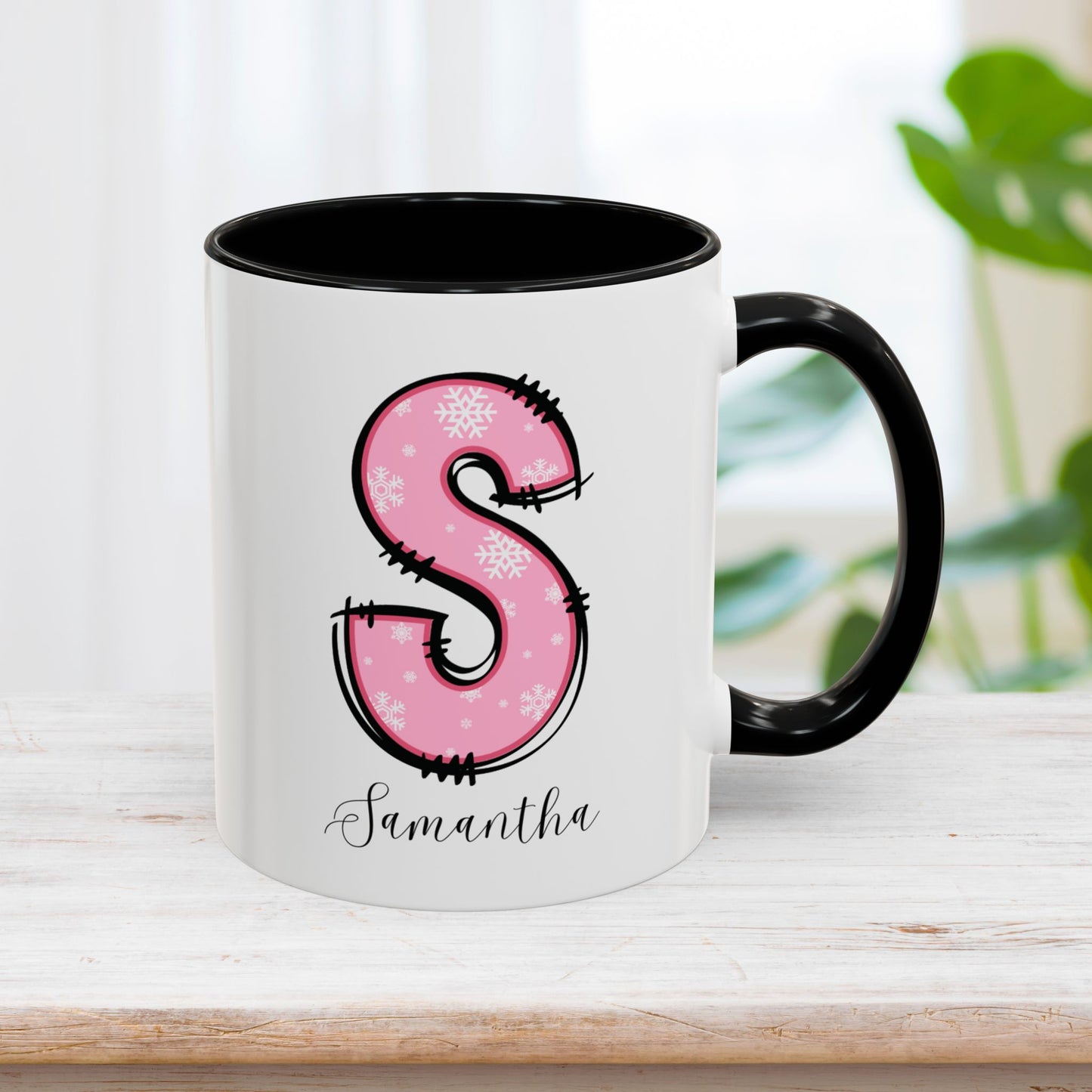 Custom Christmas Initial Letter Mug with Name - Personalized Christmas Gifts A-Z