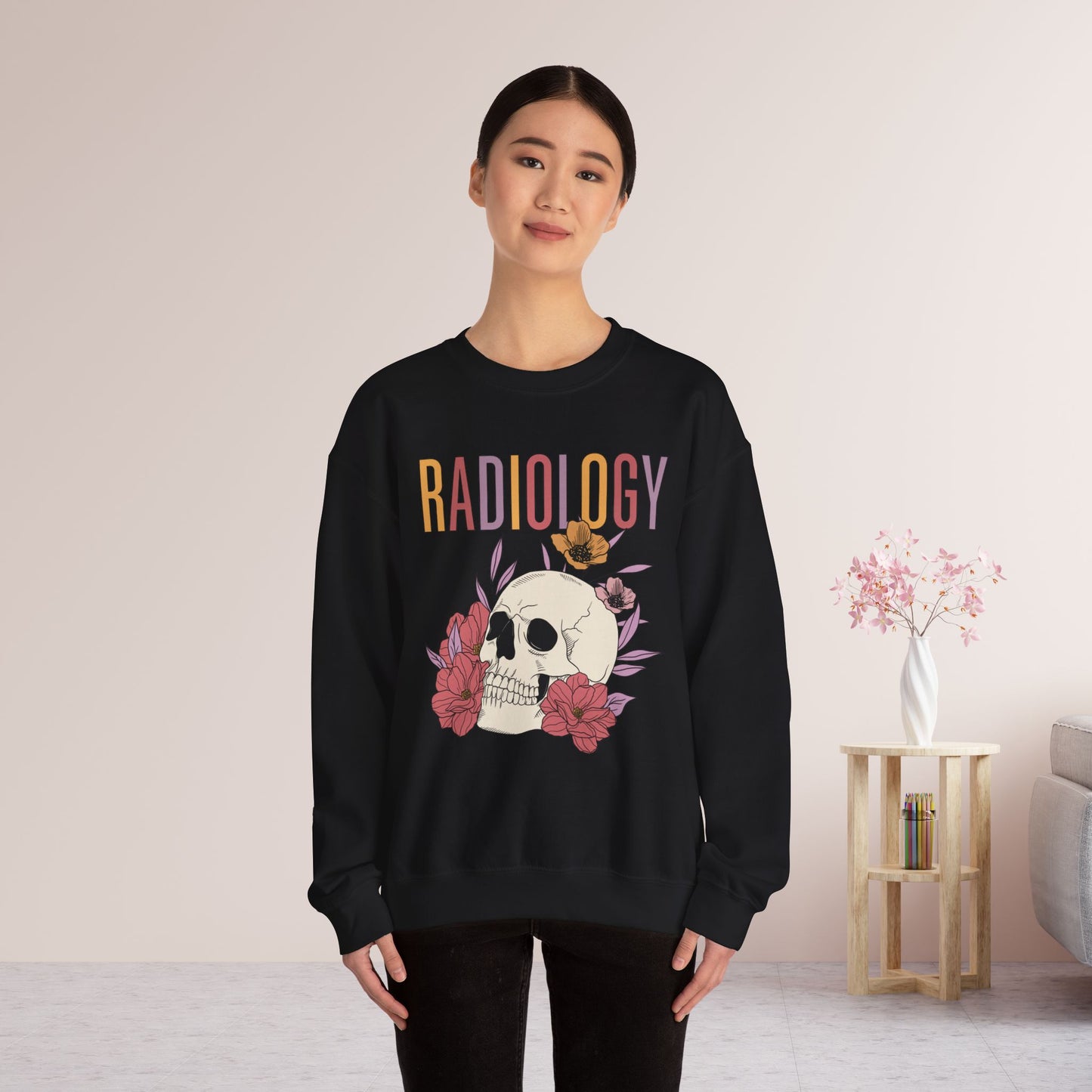 Flower Skull Radiology Sweatshirt for RAD Tech