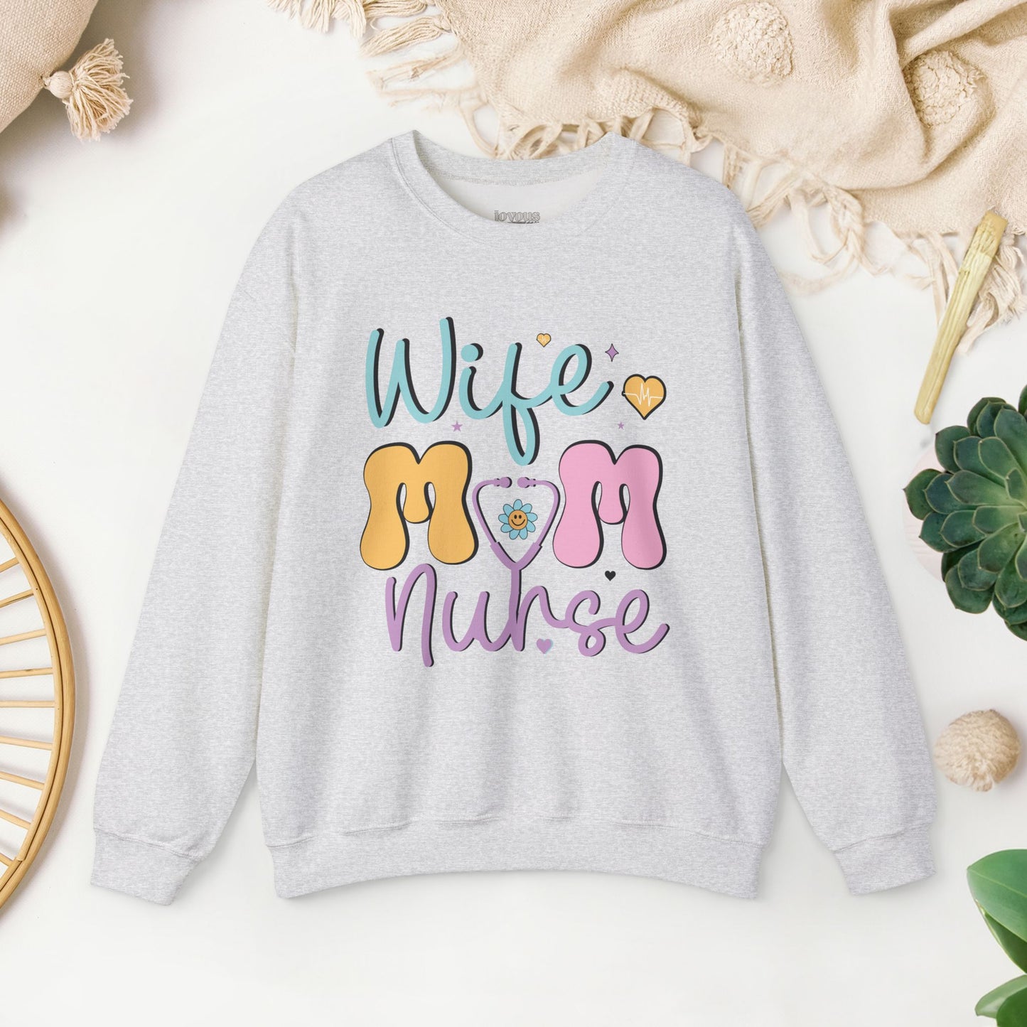 Wife Mom Nurse Sweatshirt - Groovy Nurse Sweatshirt