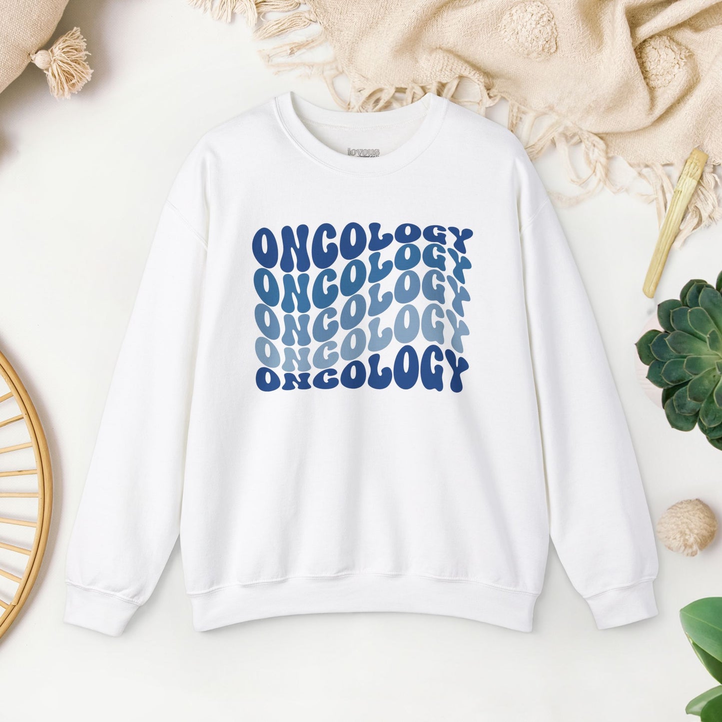 Blue Groovy Colorful Oncology Sweatshirt