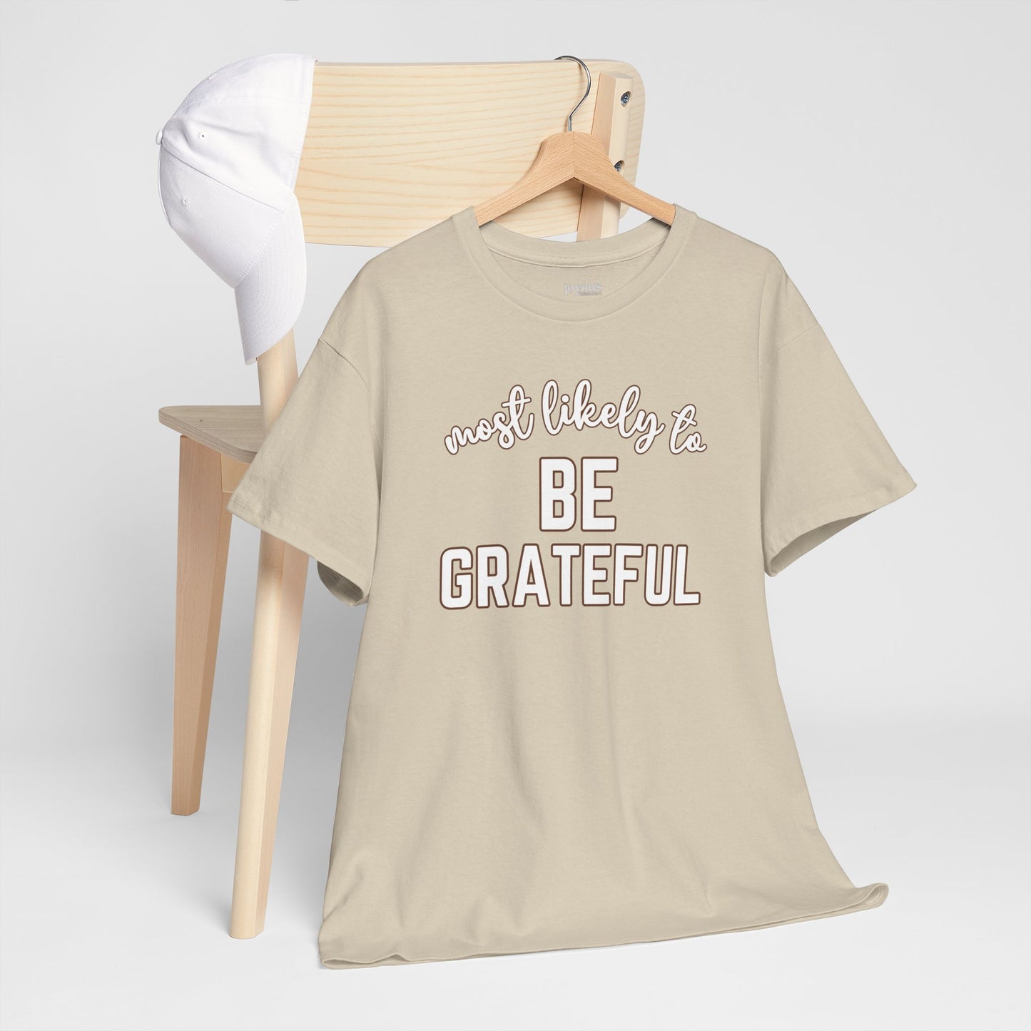 Funny Thanksgiving Shirt - Most Likely to Be Grateful Heavy Cotton Tee