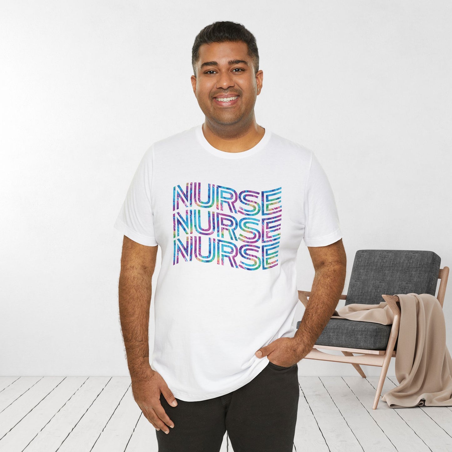Tie Dye Wavy Nurse Shirt - Registered Nurse Soft Cotton Tee