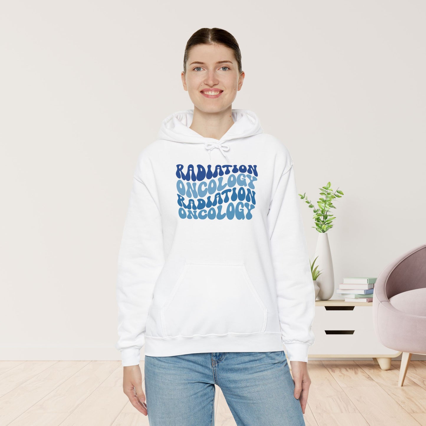 Blue Groovy Radiation Oncology Hoodie