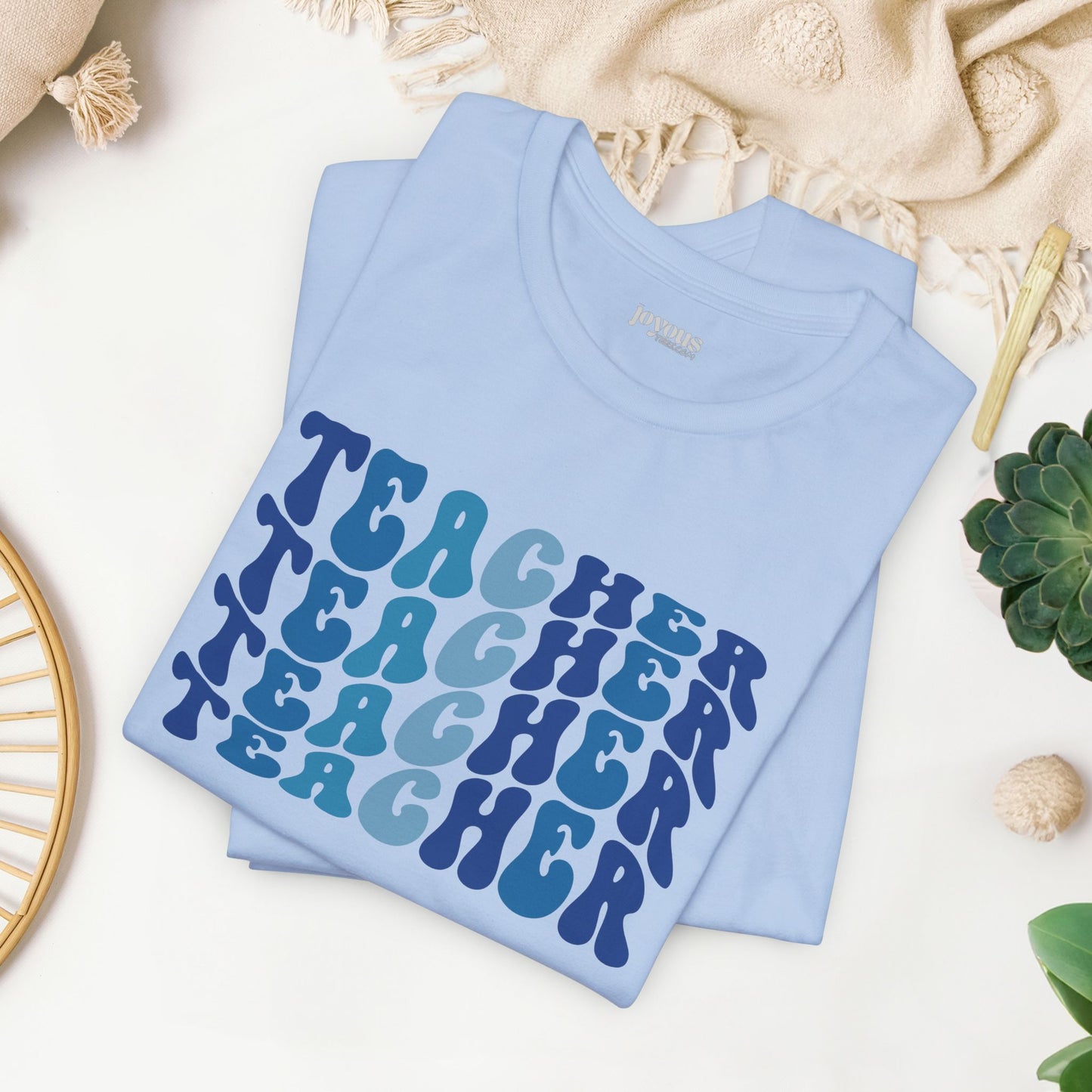 Groovy Blue Teacher Soft Cotton Tee