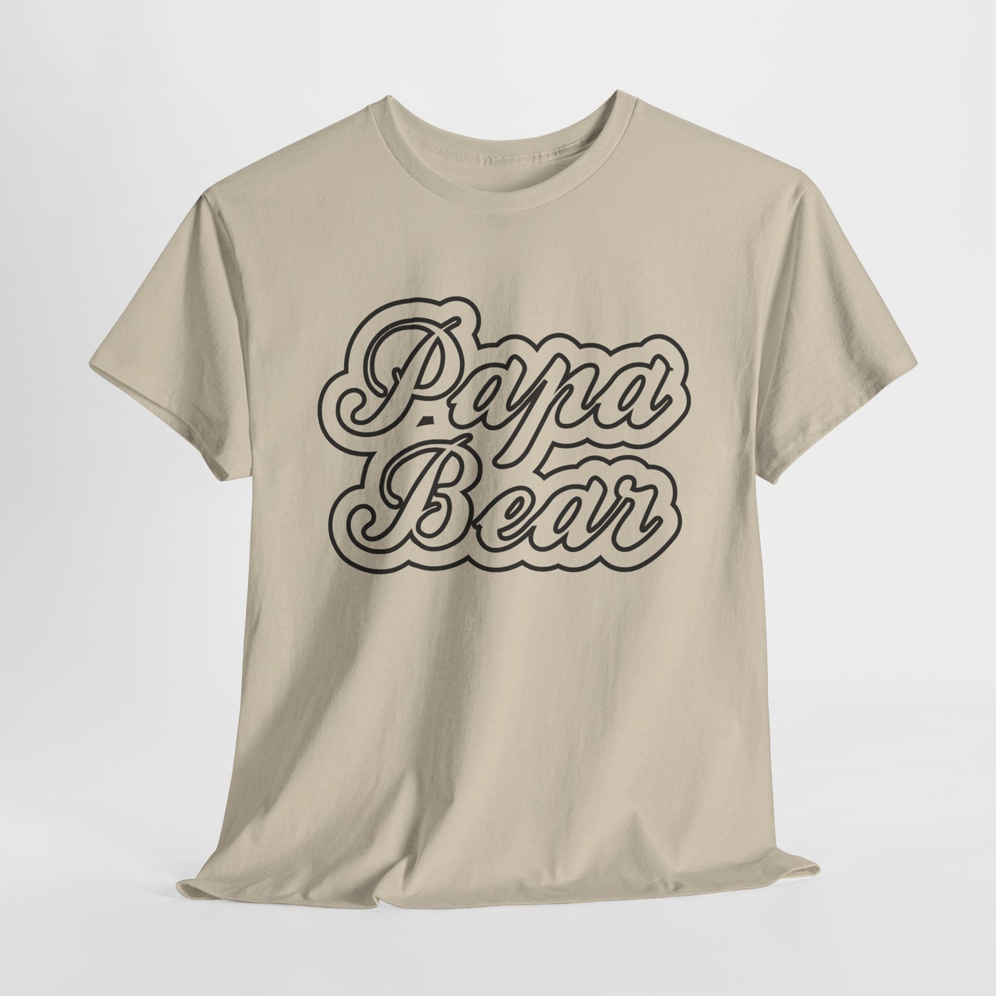 Papa Bear Heavy Cotton Tee - Gift for Dad for Father's Day