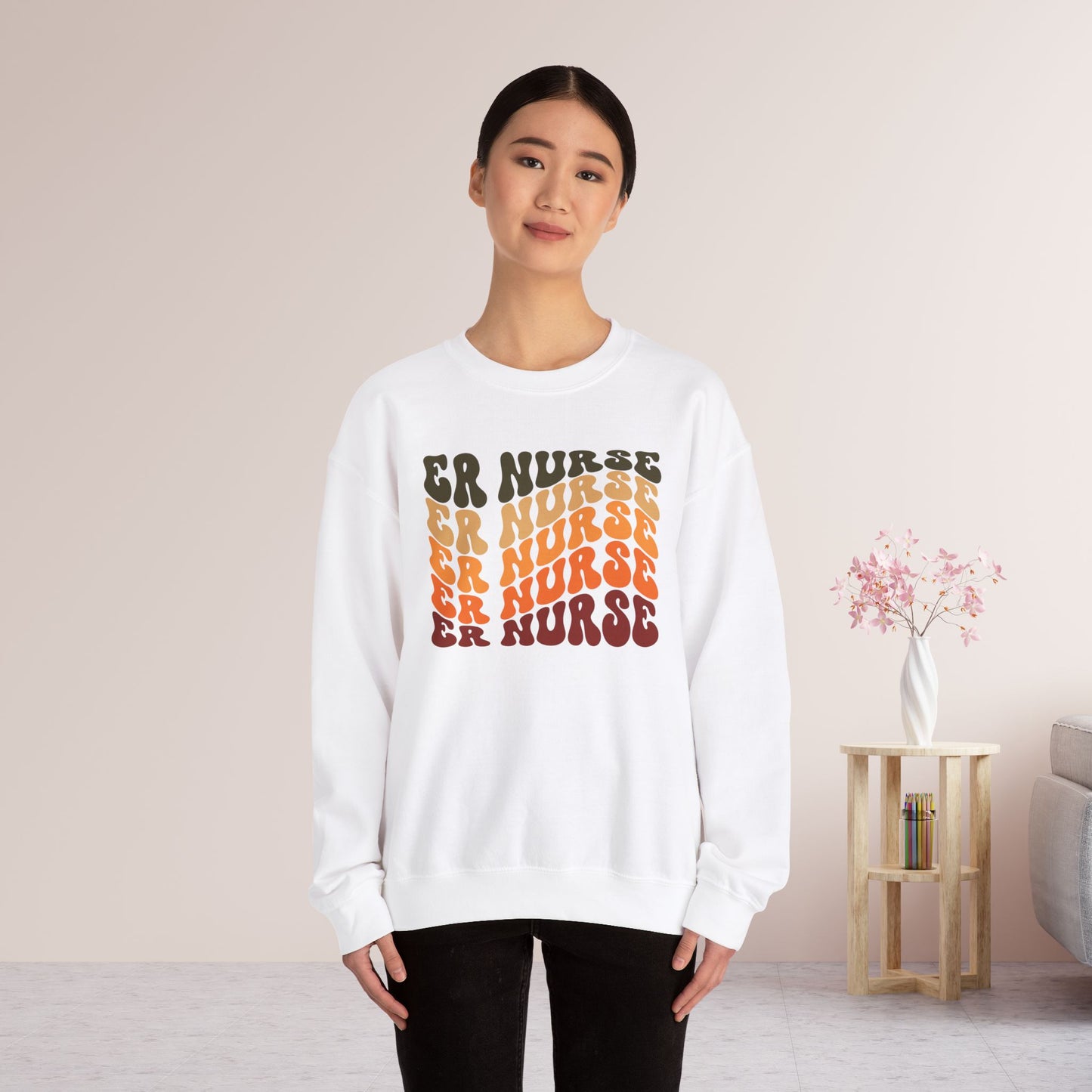 Groovy Fall ER Nurse Sweatshirt - Emergency Nurse Pullover