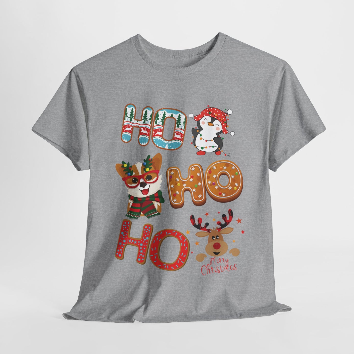 Ho Ho Ho Christmas Shirt - Matching Family Christmas Heavy Cotton Tee