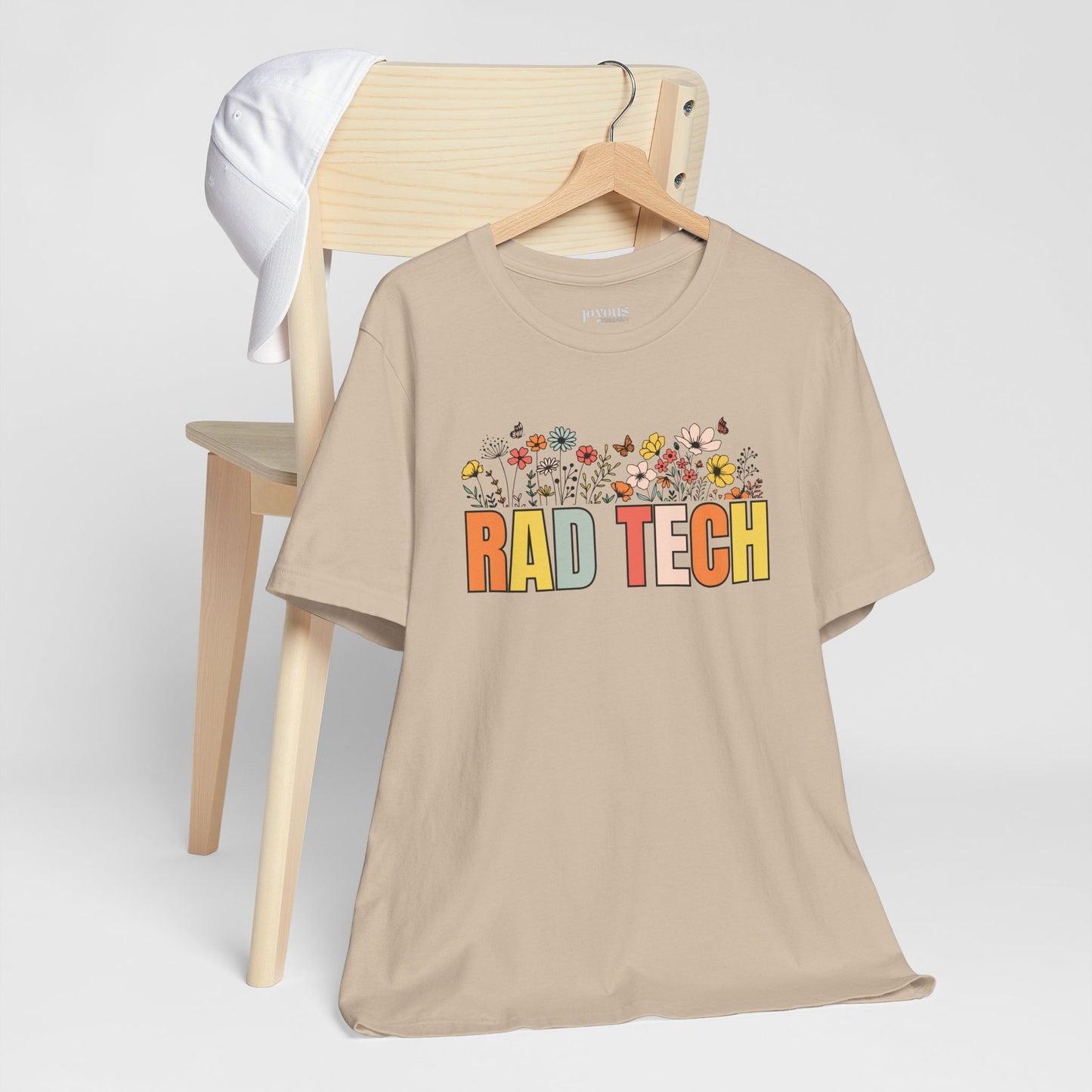 Rad Tech Soft Cotton Tee with Spring Flowers for Radiology Technician