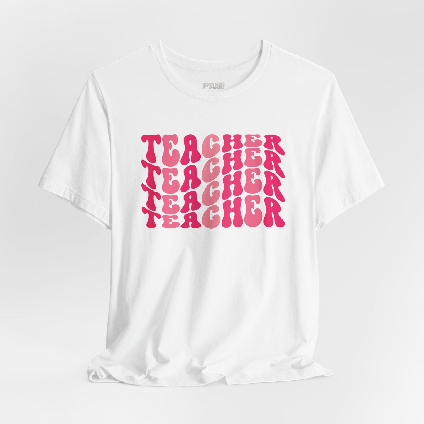 Groovy Pink Teacher Soft Cotton Tee for School Teachers