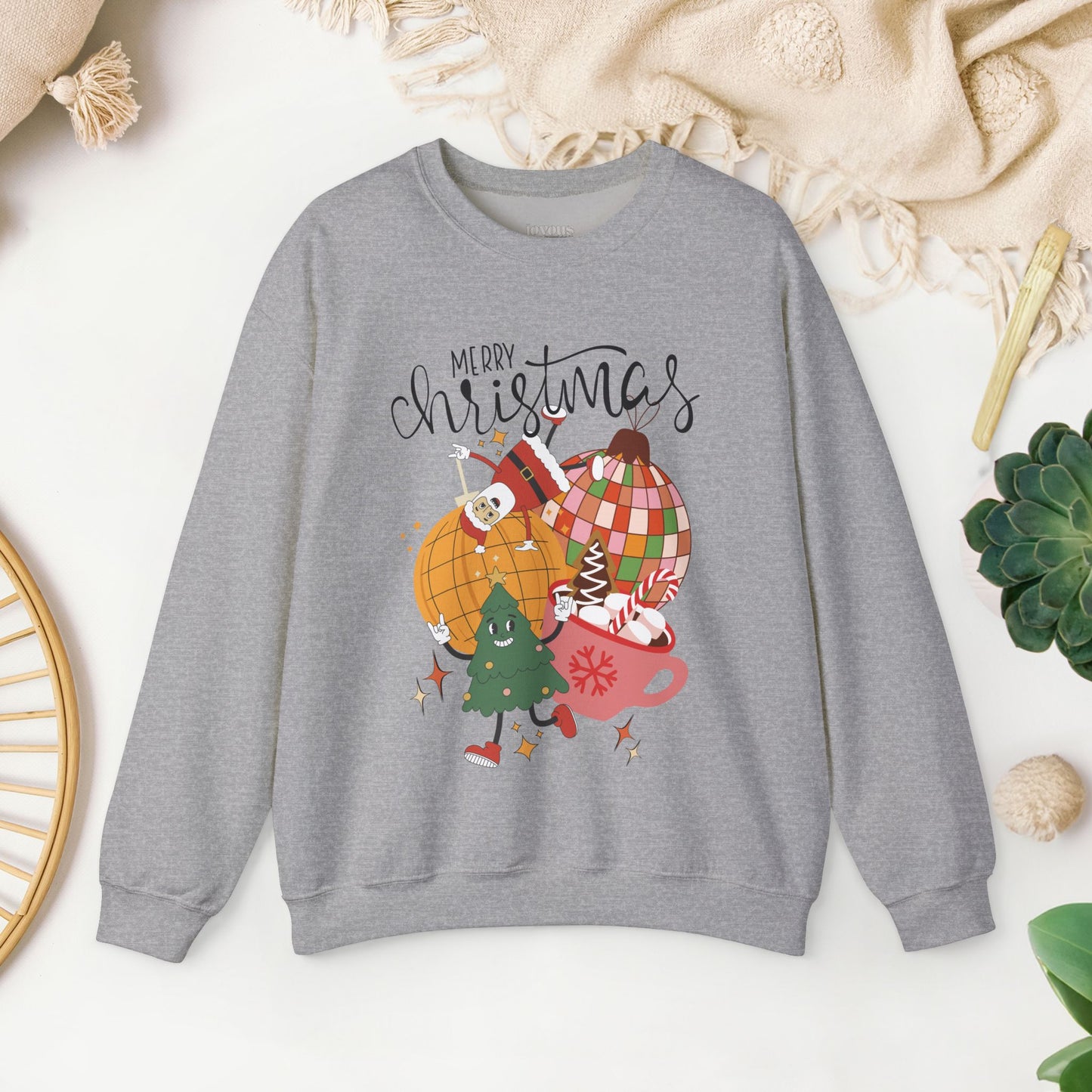 Retro Christmas Ornament Sweatshirt - Christmas Crewneck Pullover