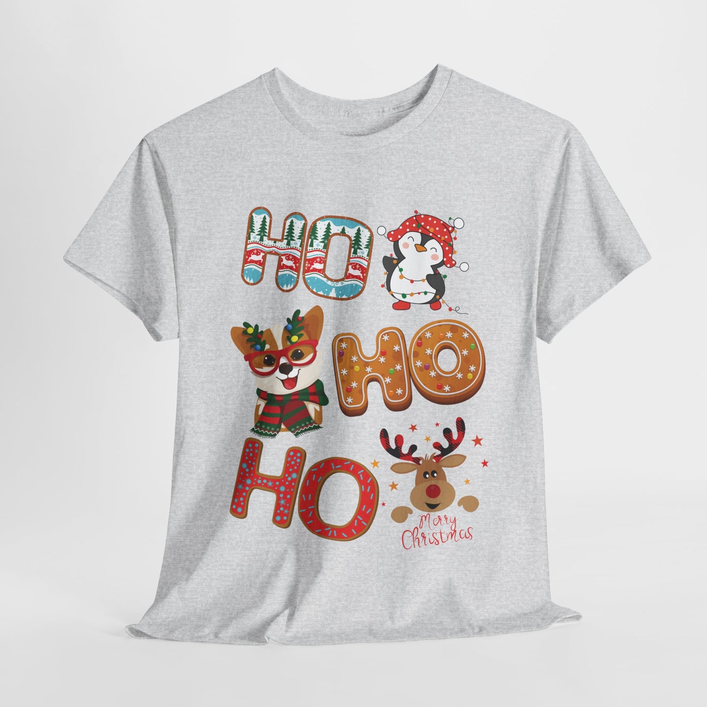 Ho Ho Ho Christmas Shirt - Matching Family Christmas Heavy Cotton Tee