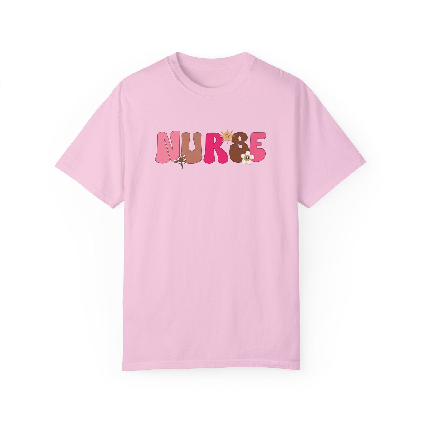 Comfort Colors Pink Groovy Nurse Shirt - It's a Beautiful Day to Save Lives Tee