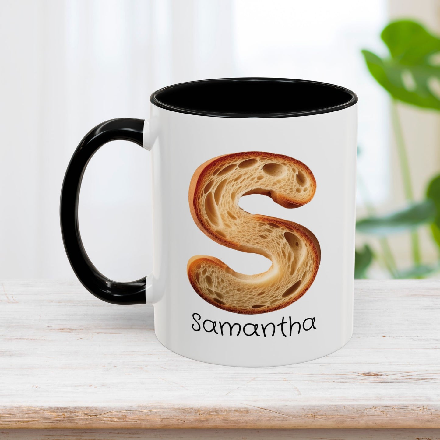 Custom Name Bread Initial Letter Mug - Personalized Gifts A-Z