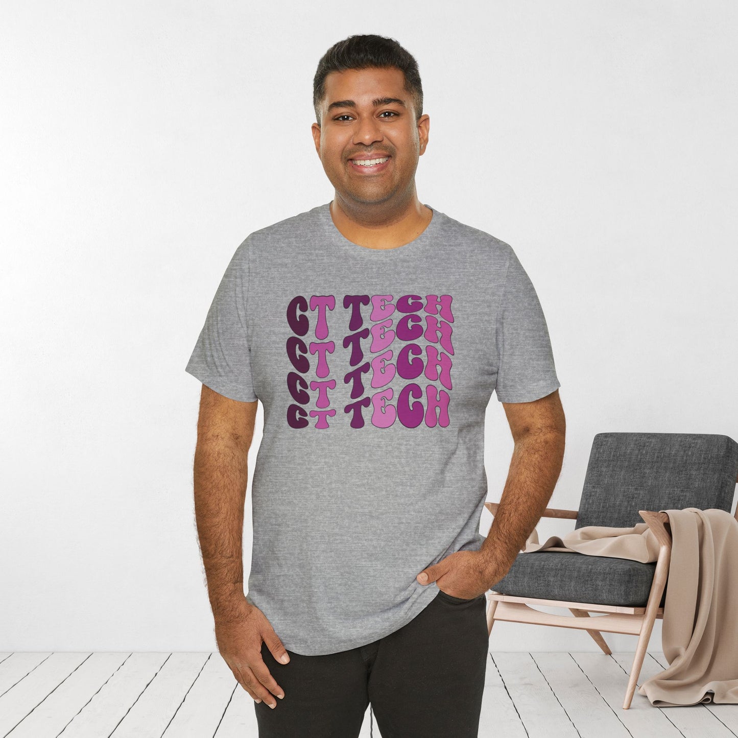 Groovy Purple CT Tech Shirt - CT Technologist Soft Cotton Tee