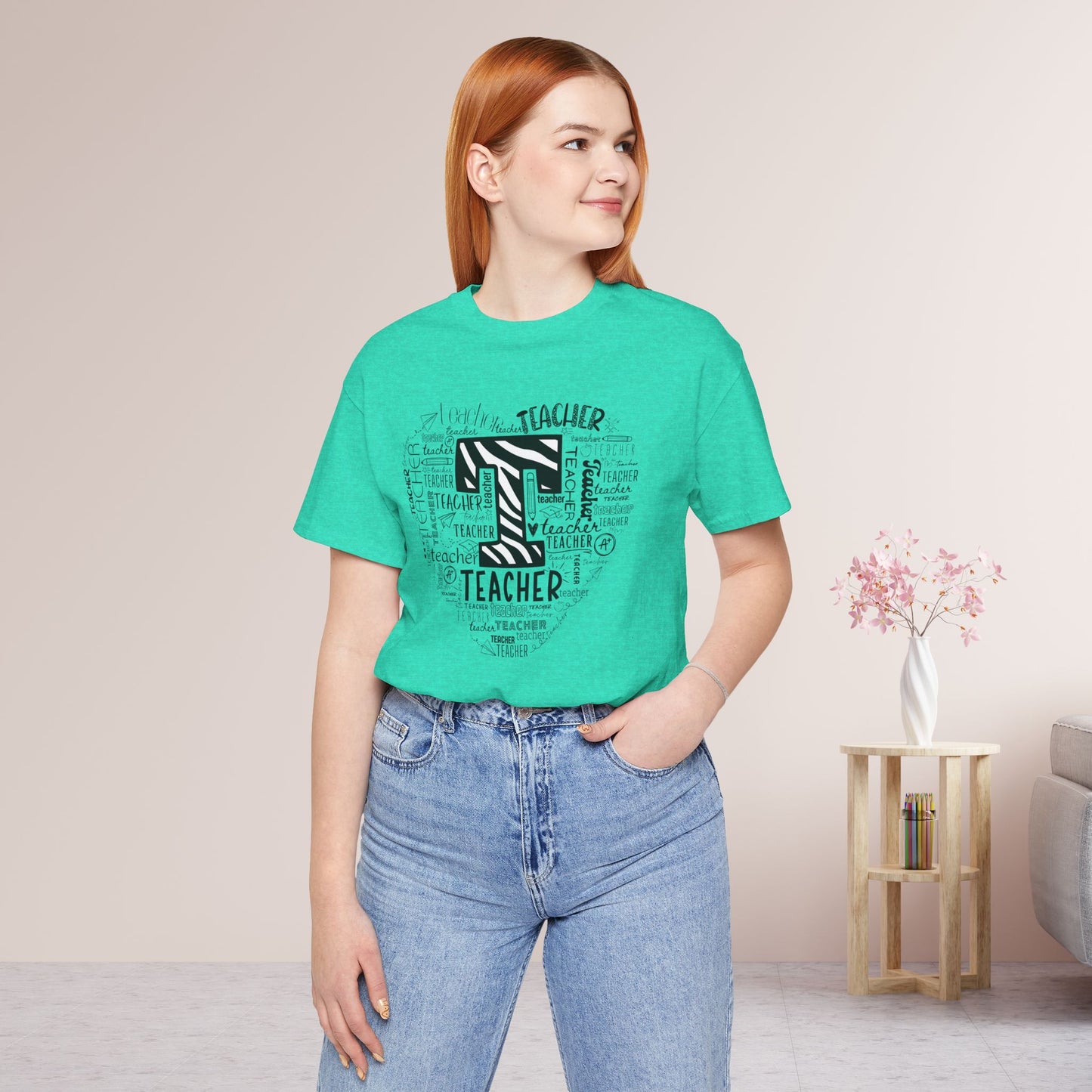 Trendy Heart Teacher Soft Cotton Tee