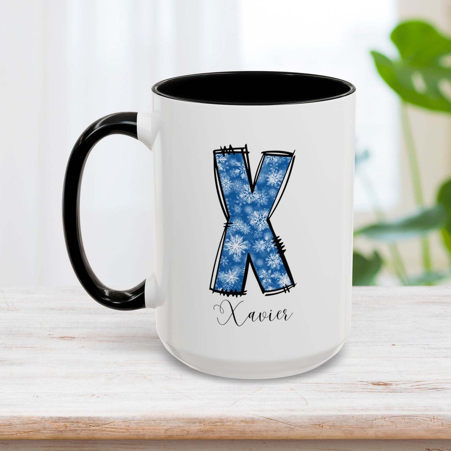 Custom Christmas Initial Letter Mug with Name - Personalized Christmas Gifts A-Z