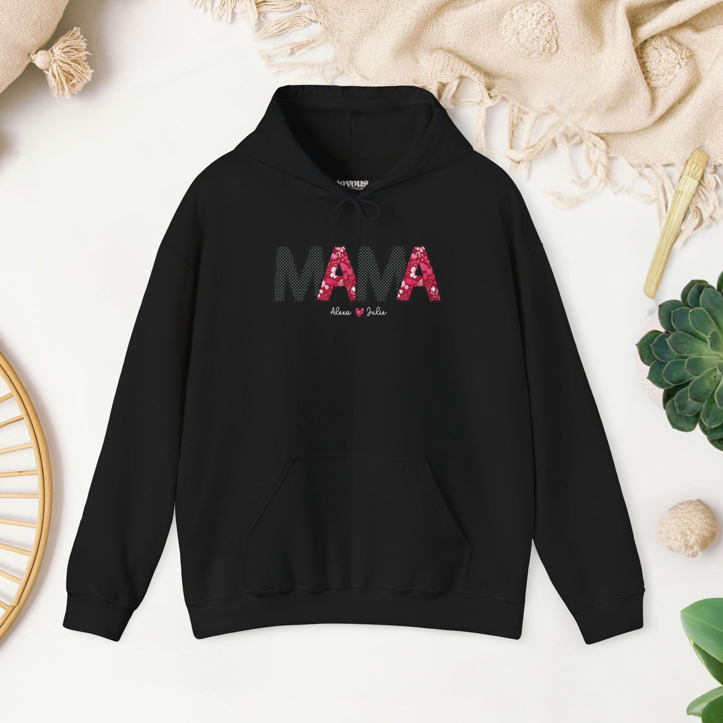 Custom Mama Hoodie with Kids Name - Personalized Gift for Mom