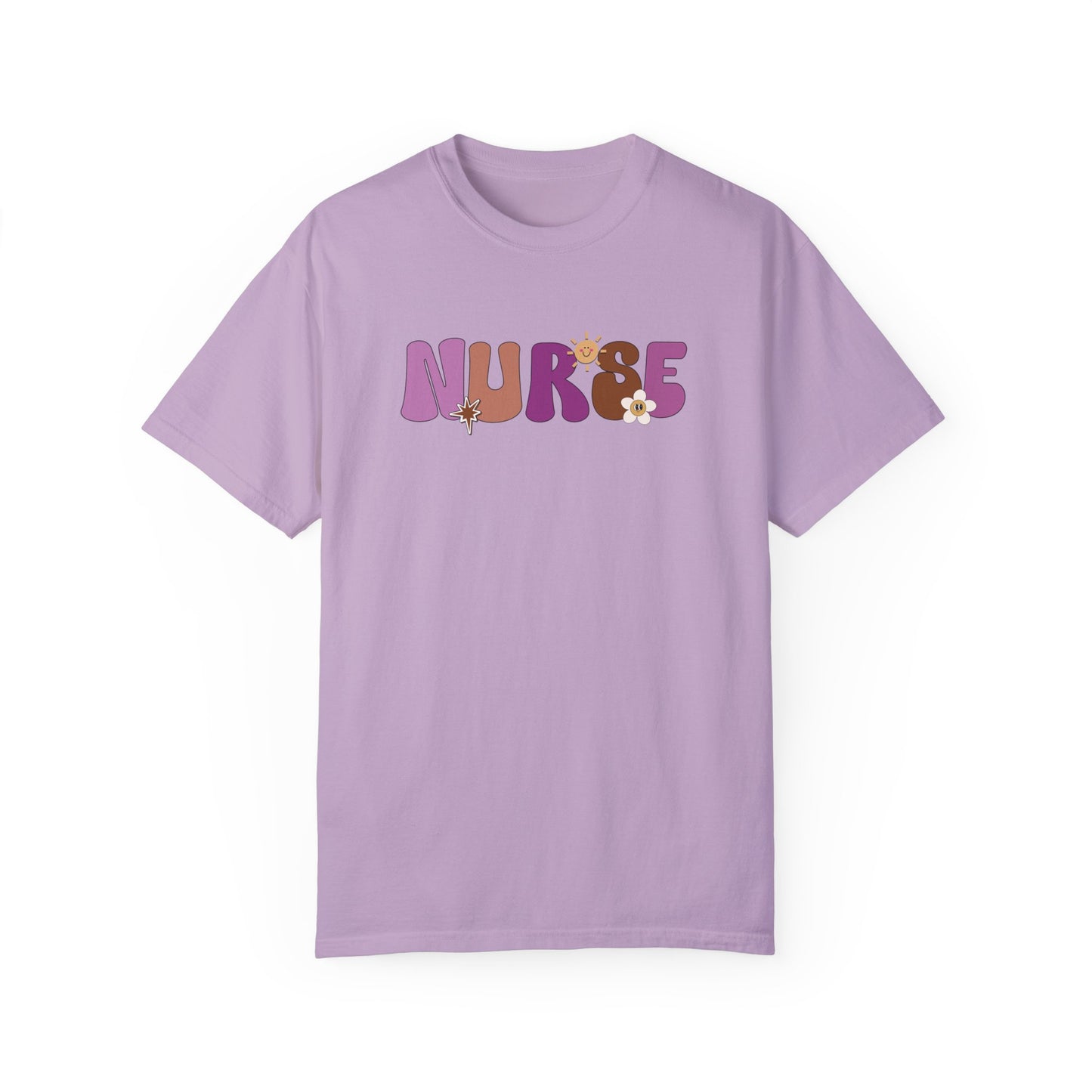 Comfort Colors Purple Groovy Nurse Shirt - It's a Beautiful Day to Save Lives Tee