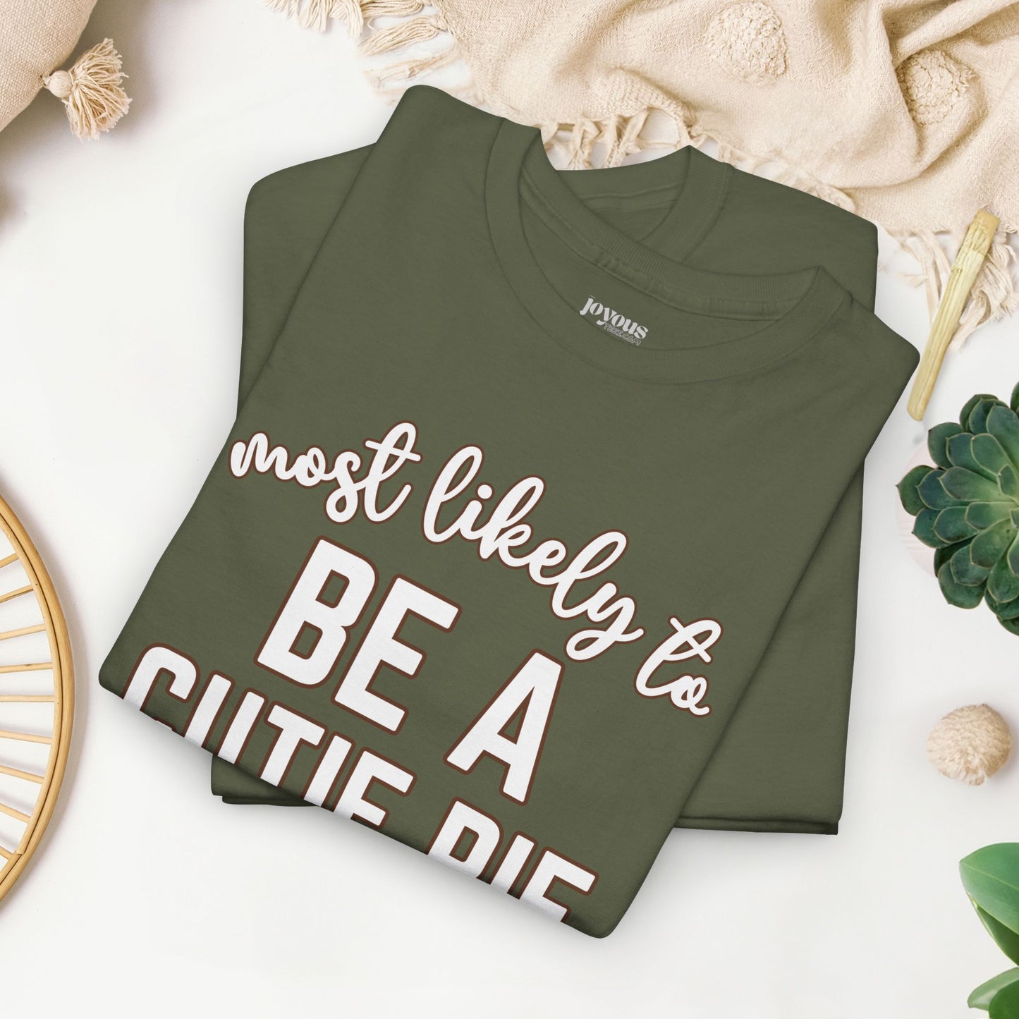 Funny Thanksgiving Shirt - Most likely to Be a Cutie Pie Heavy Cotton Tee