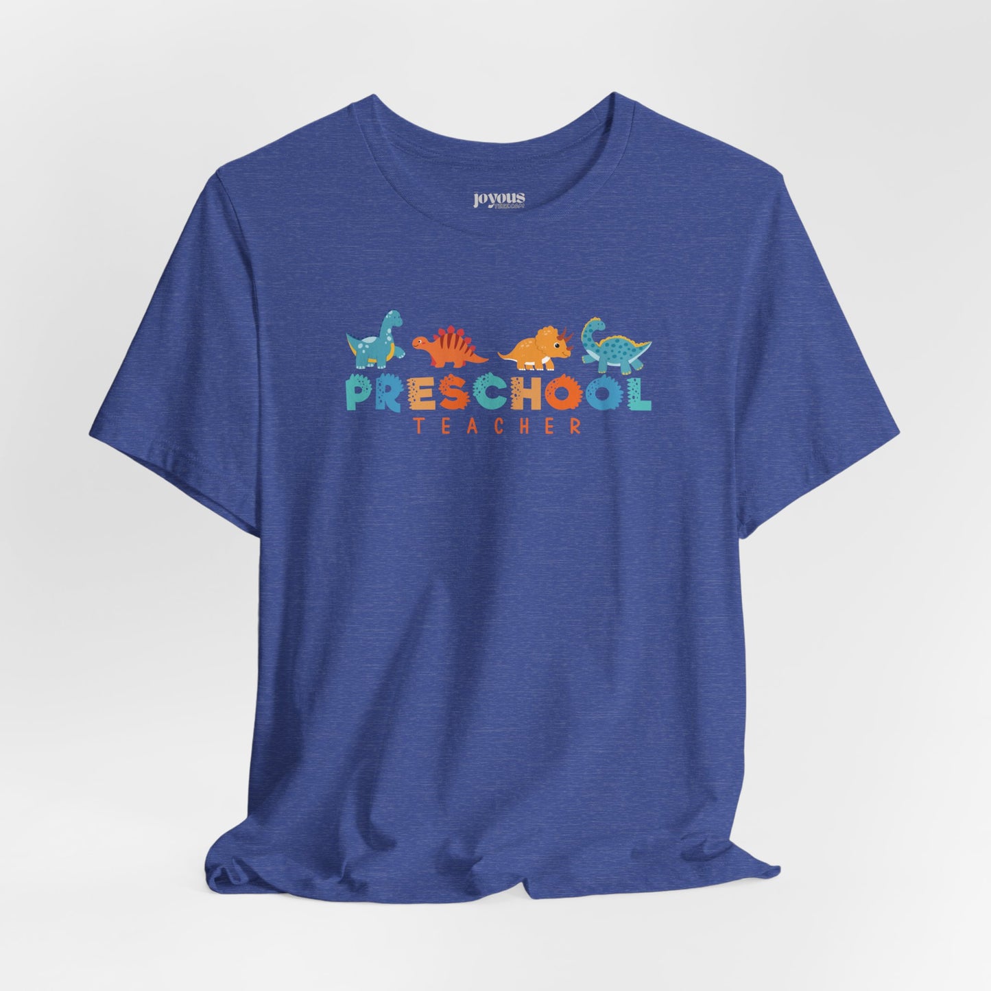 Preschool Teacher Soft Cotton Tee with Cute Dinosaurs