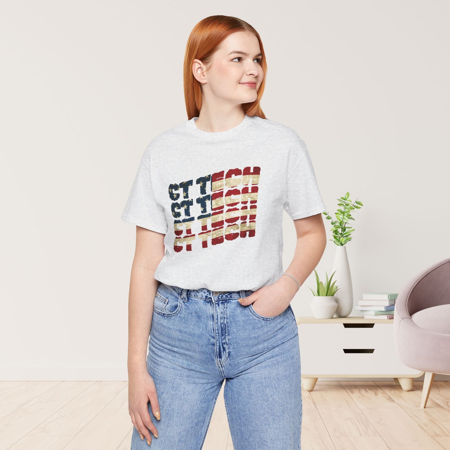 USA Flag CT Tech Shirt -  4th of July CT Technologist Soft Cotton Tee