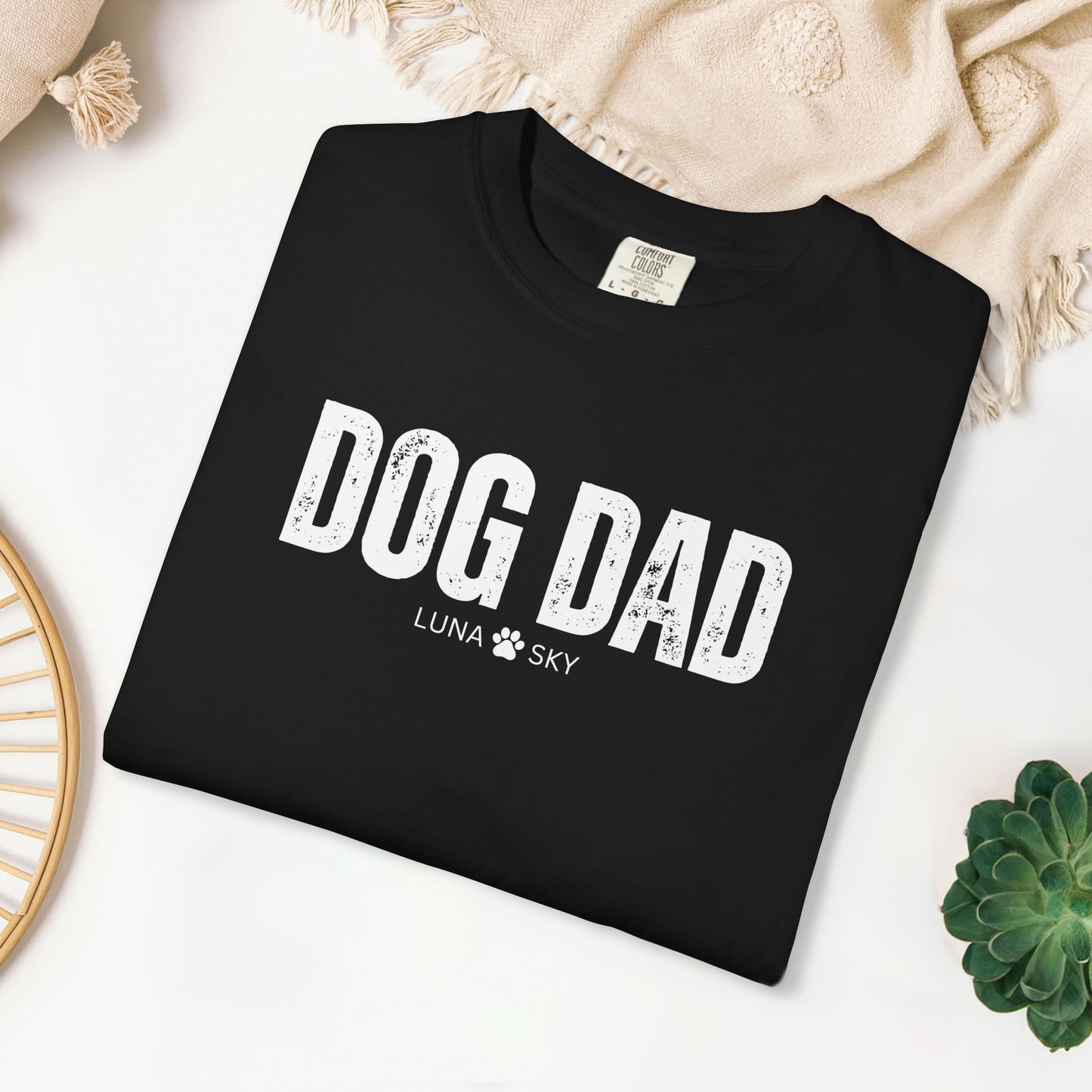 Custom Dog Dad Comfort Colors Shirt with Dogs Name - Personalized Dog Lover Gift
