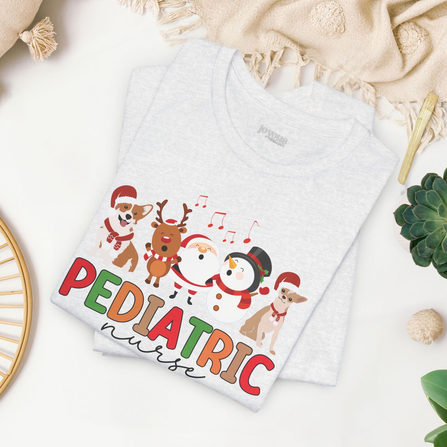 Christmas Pediatric Nurse Soft Cotton Tee