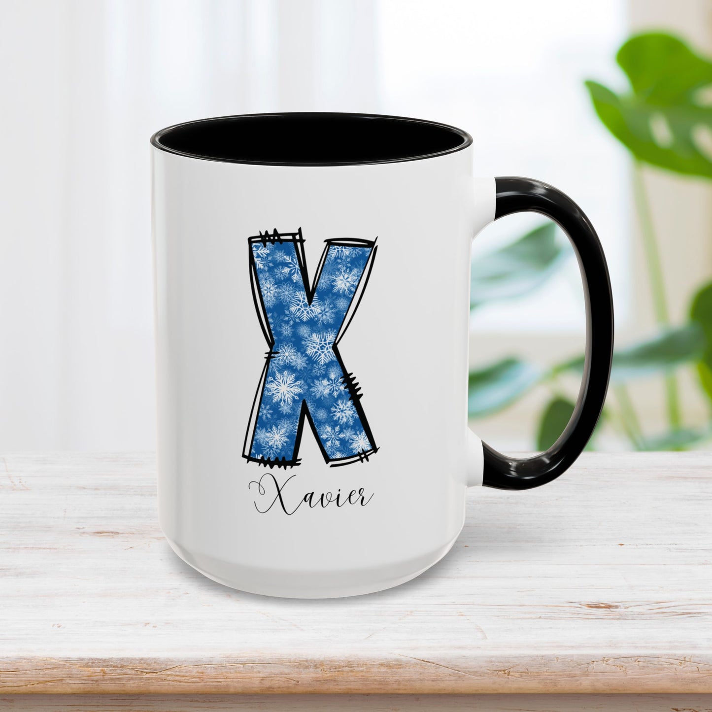 Custom Christmas Initial Letter Mug with Name - Personalized Christmas Gifts A-Z