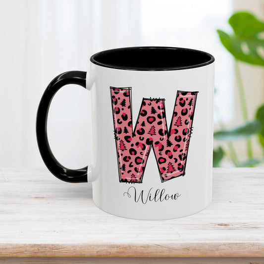 Custom Christmas Initial Letter Mug with Name - Personalized Christmas Gifts A-Z