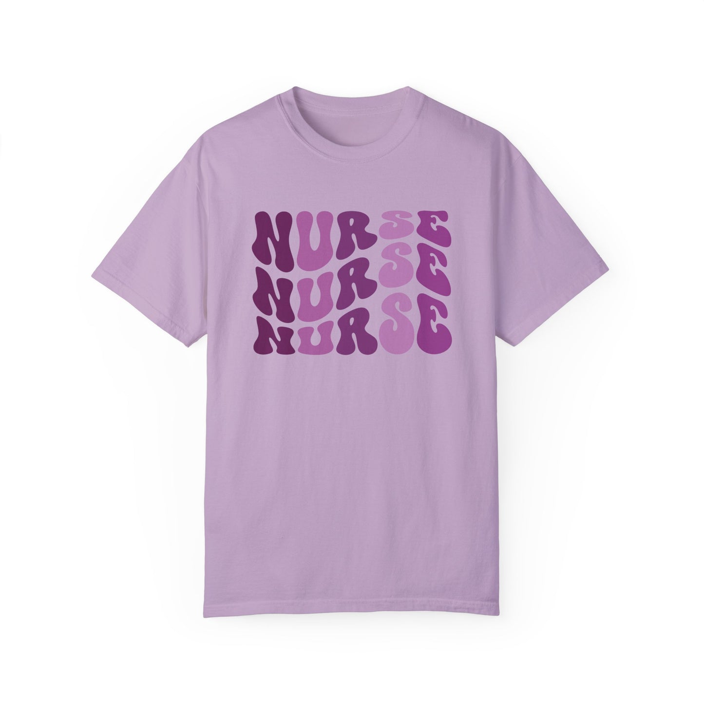 Groovy Purple Comfort Colors Nurse Shirt