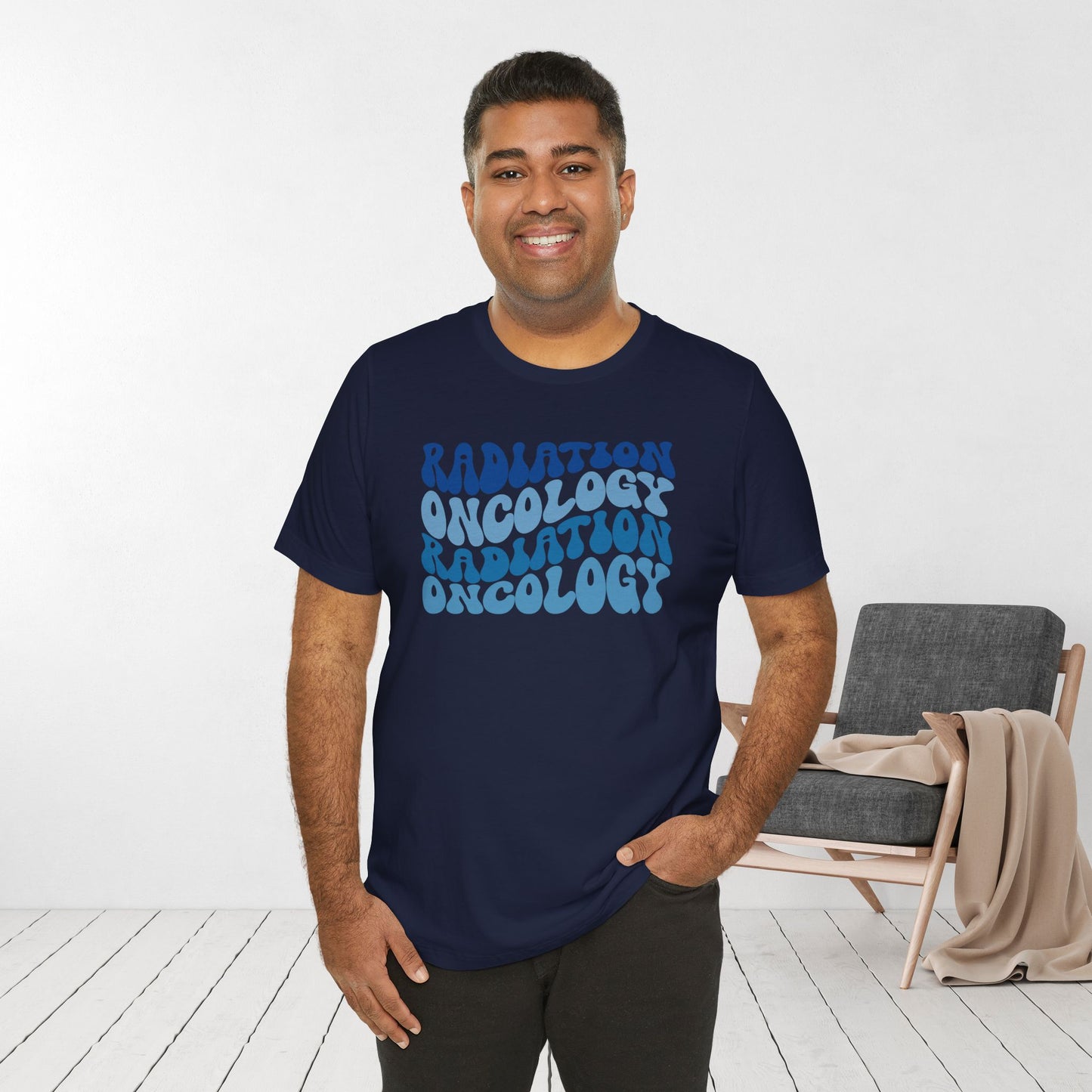 Blue Groovy Radiation Oncology Soft Cotton Tee