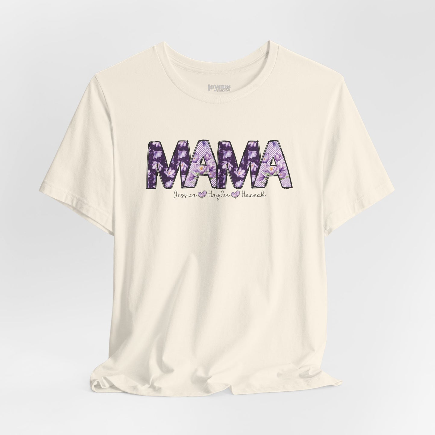 Custom Mama Soft Cotton Tee with Kids Names - Personalized Gift for Mom