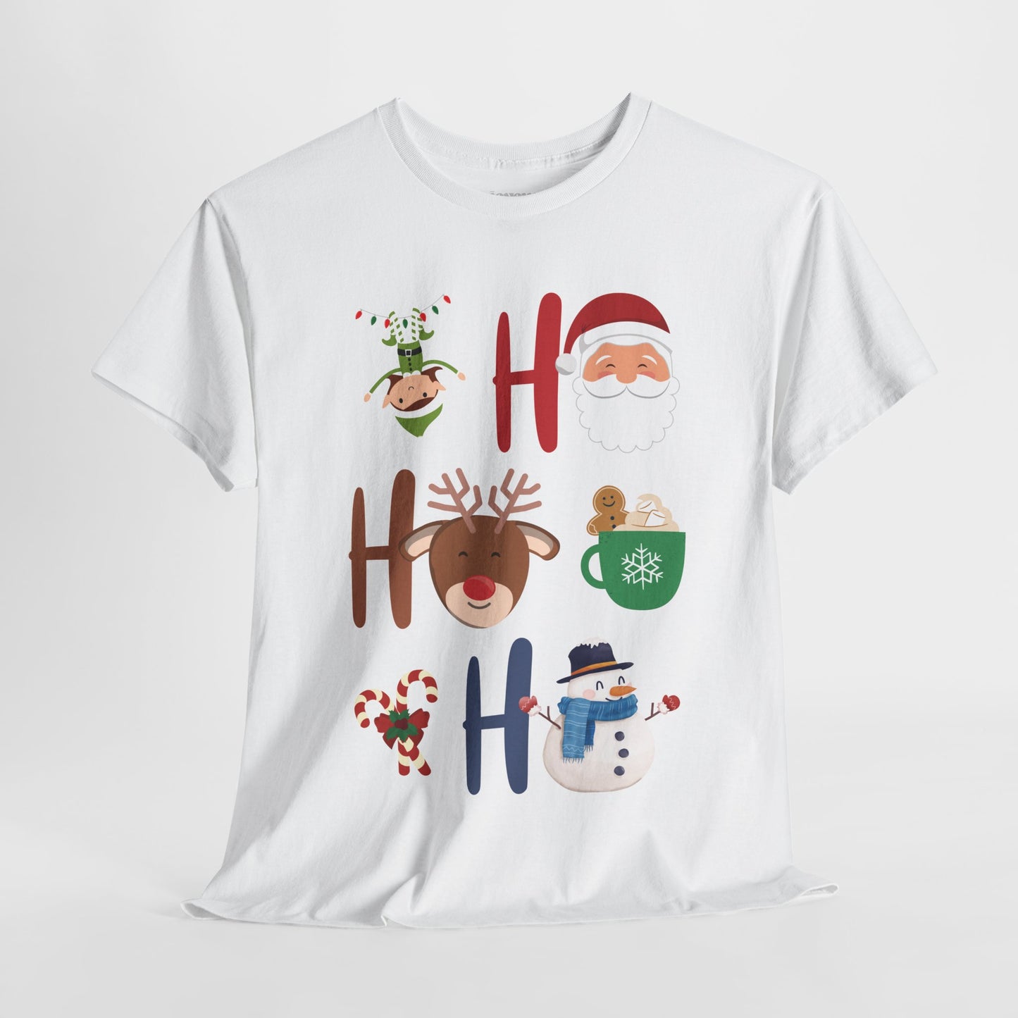 Ho Ho Ho Christmas Shirt - Matching Family Christmas  Heavy Cotton Tee