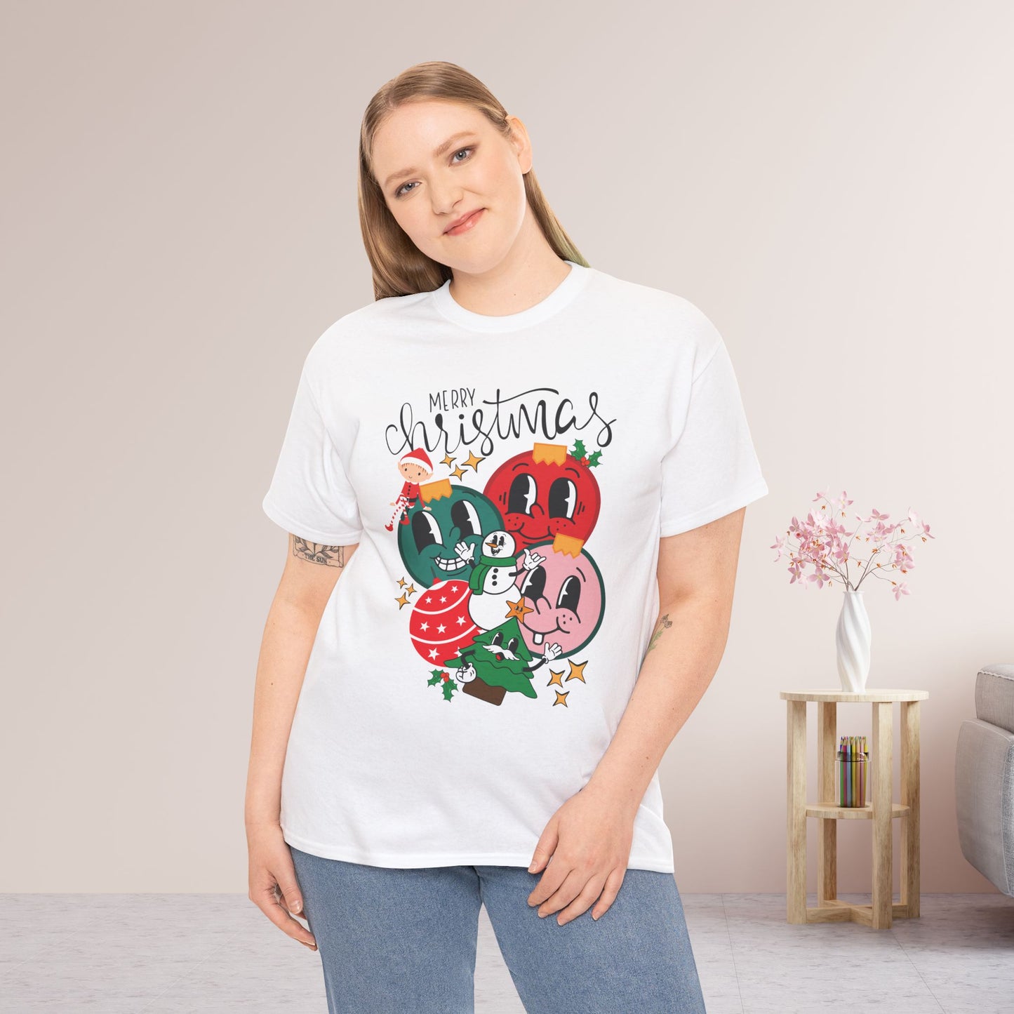 Trendy Christmas Ornament Shirt - Christmas Heavy Cotton Tee