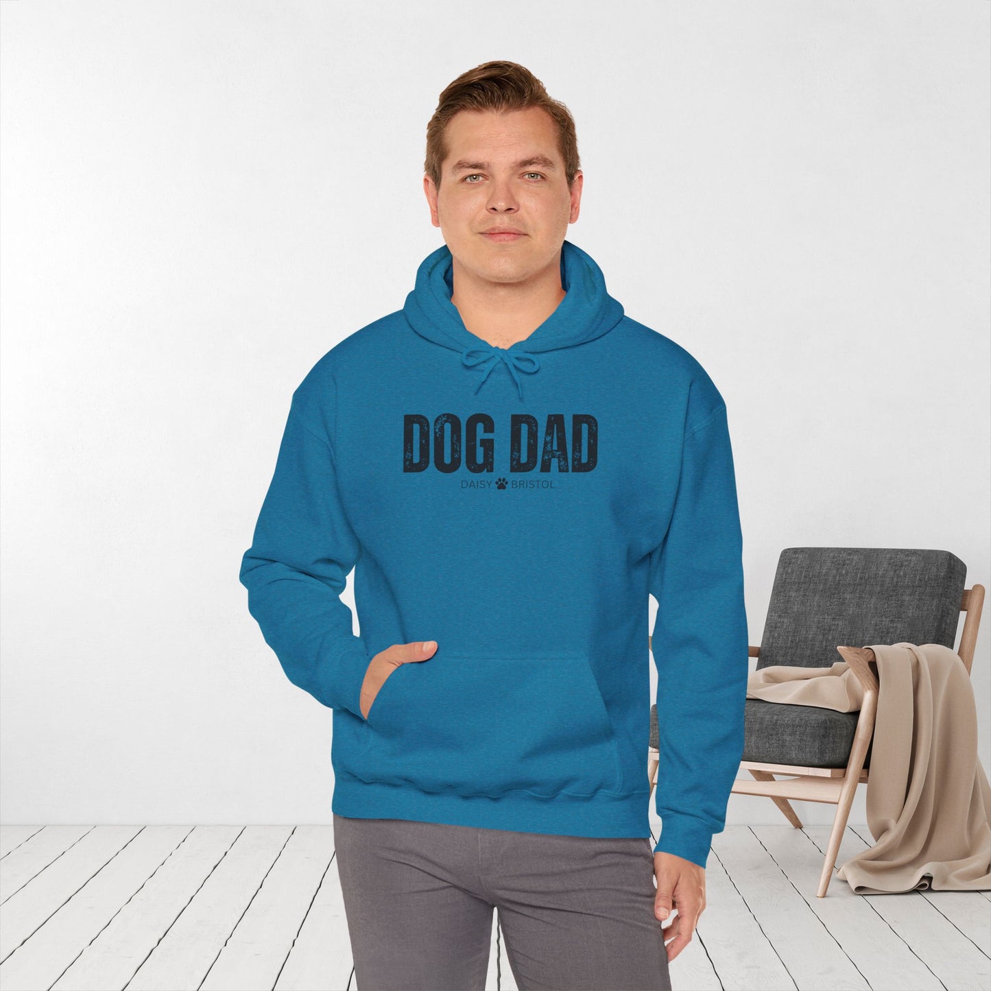 Custom Dog Dad Hoodie with Dogs Name - Personalized Gift for Dog Dad