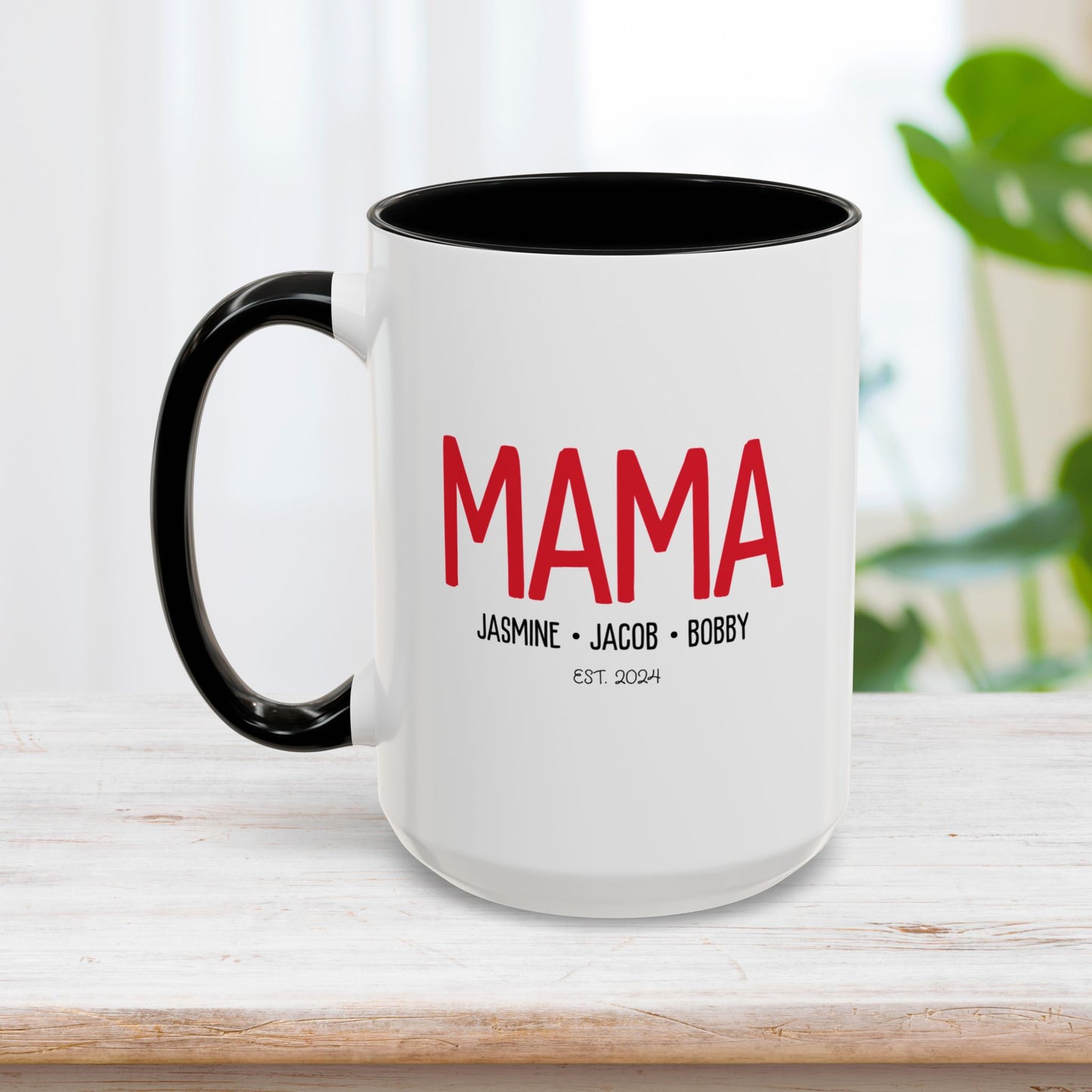 Personalized Mama Coffee Mug with Kids Names - Custom Mom Gifts for Mother's Day