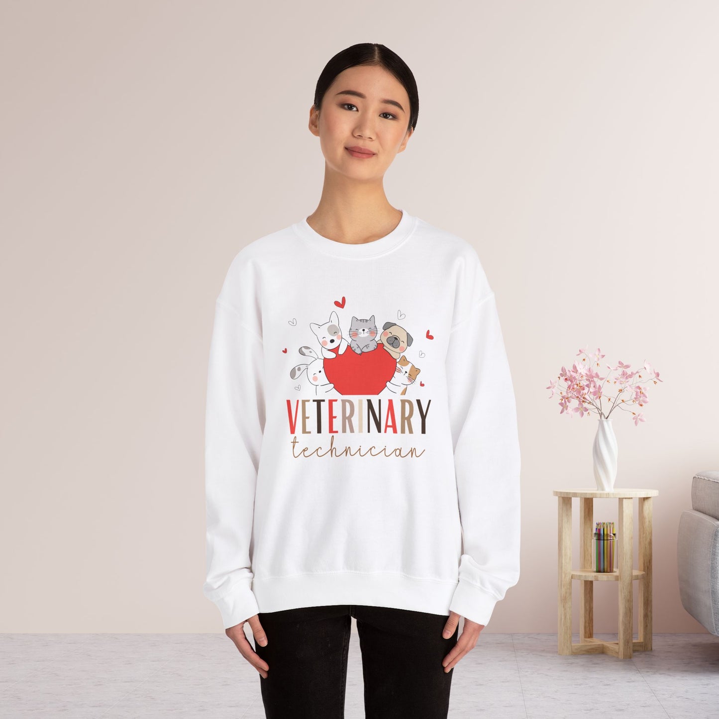 Cute Veterinary Technician Crewneck Sweatshirt for VET Tech