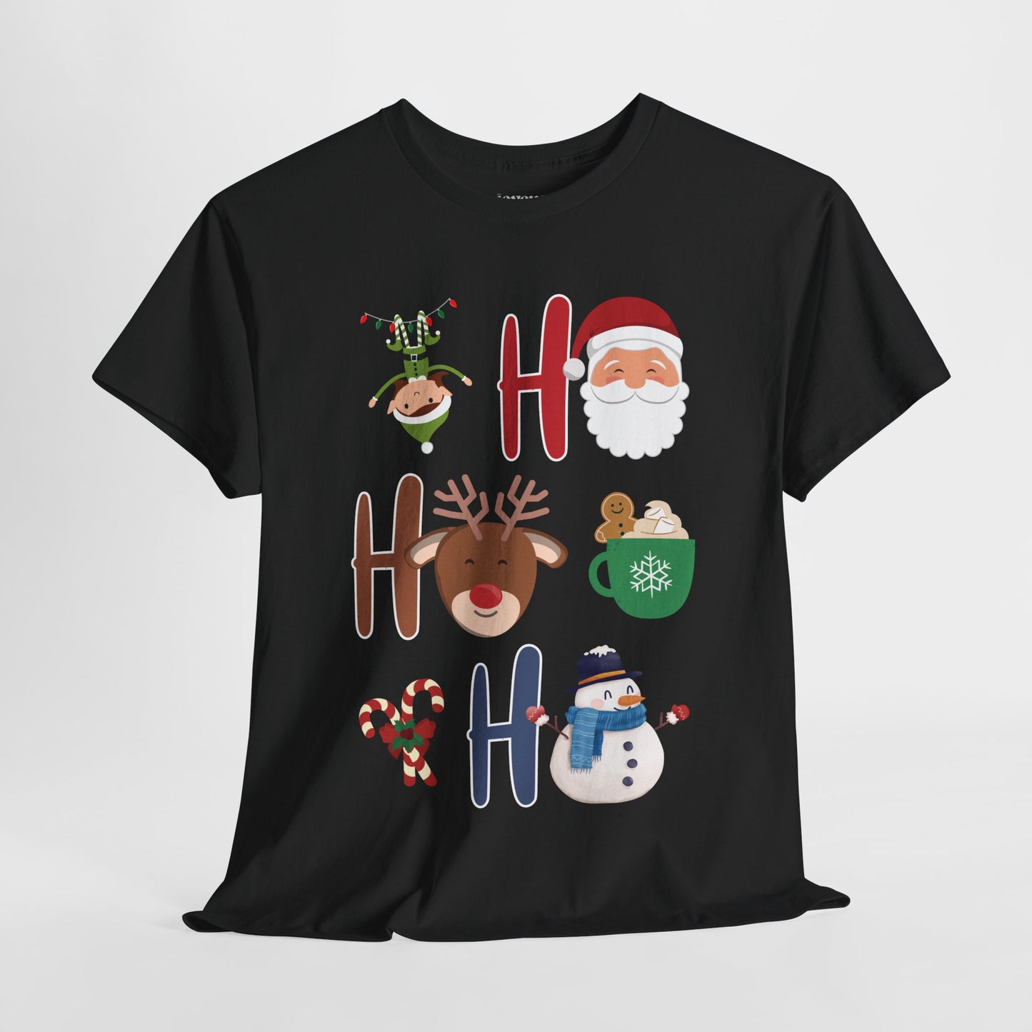 Ho Ho Ho Christmas Shirt - Matching Family Christmas  Heavy Cotton Tee