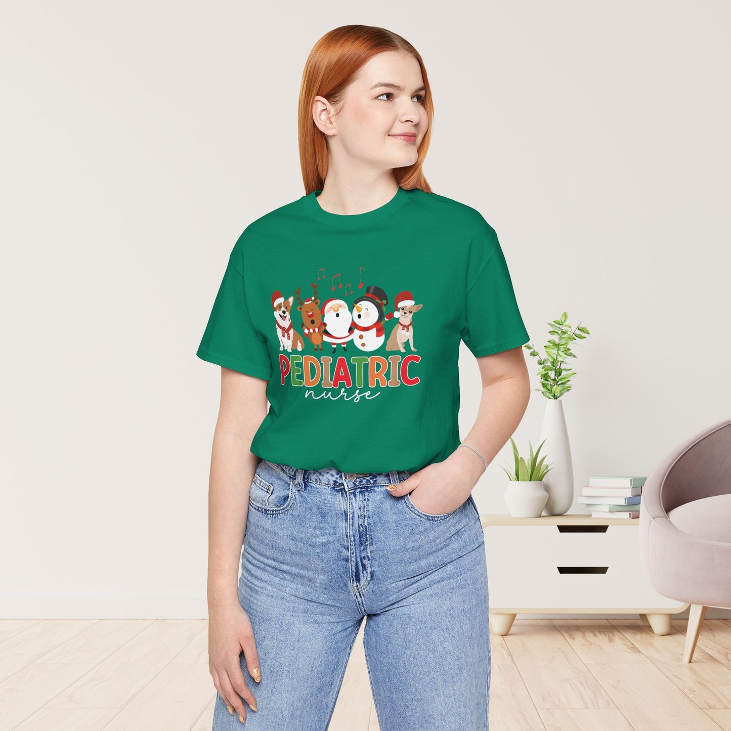 Christmas Pediatric Nurse Soft Cotton Tee