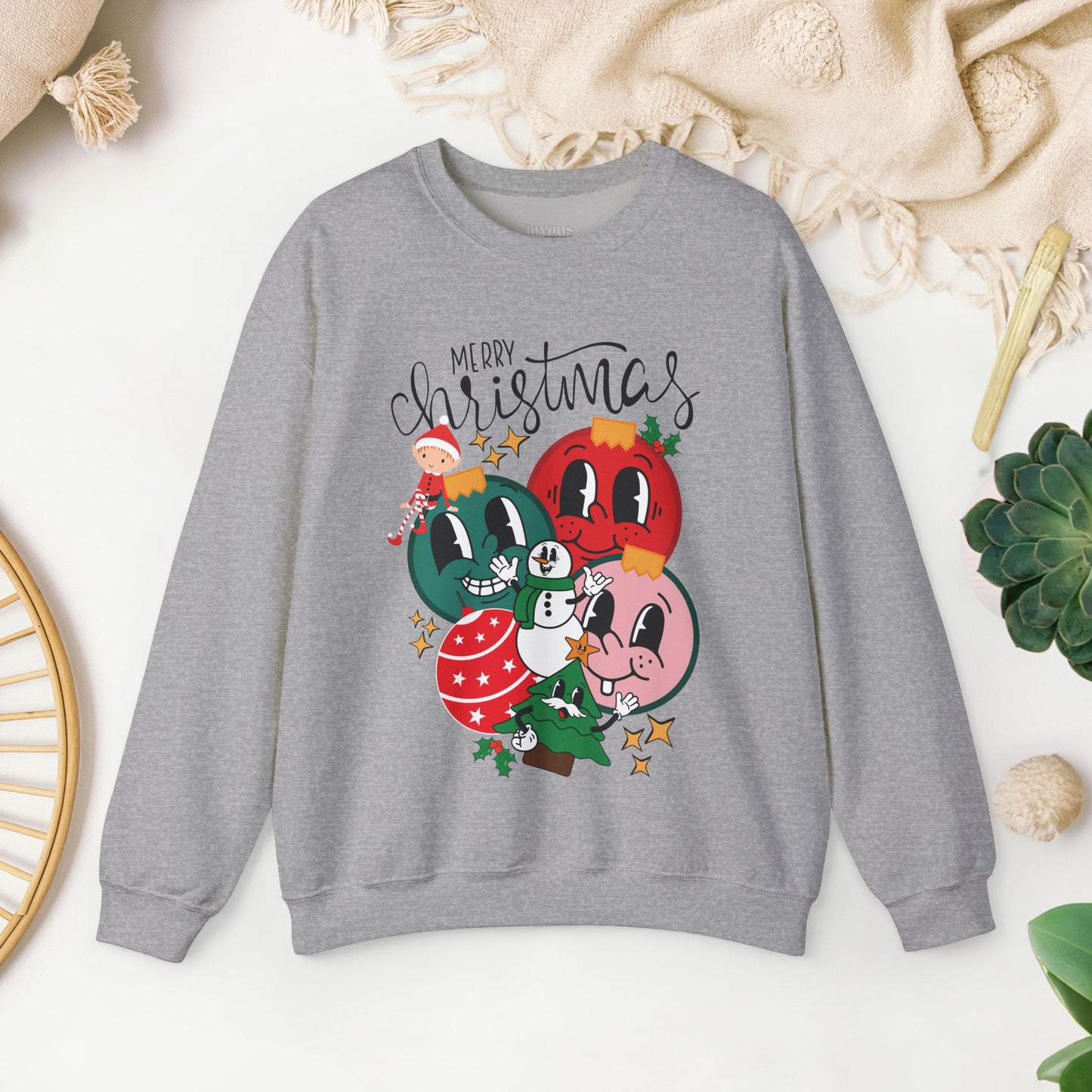 Trendy Christmas Ornament Sweatshirt - Christmas Crewneck Pullover