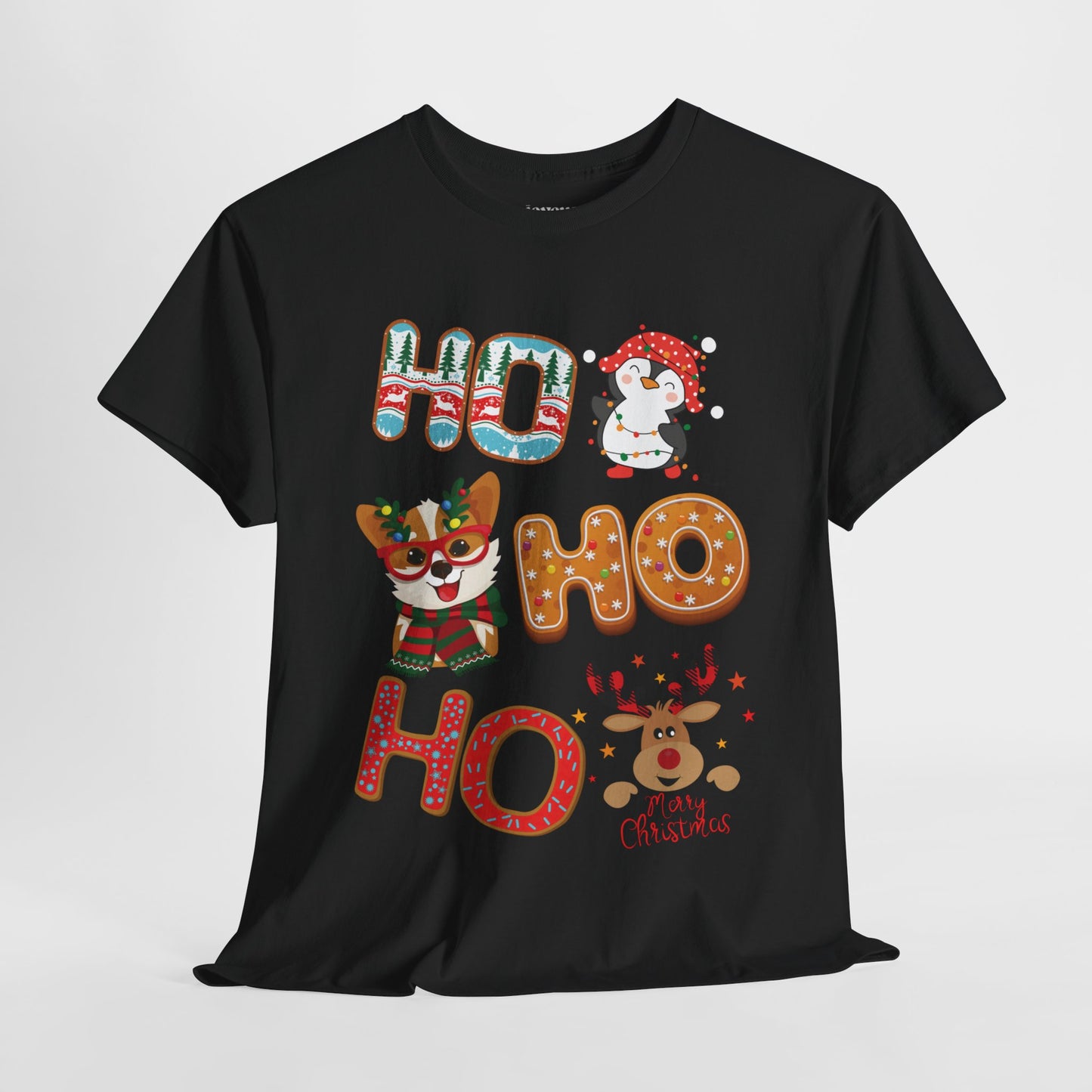 Ho Ho Ho Christmas Shirt - Matching Family Christmas Heavy Cotton Tee