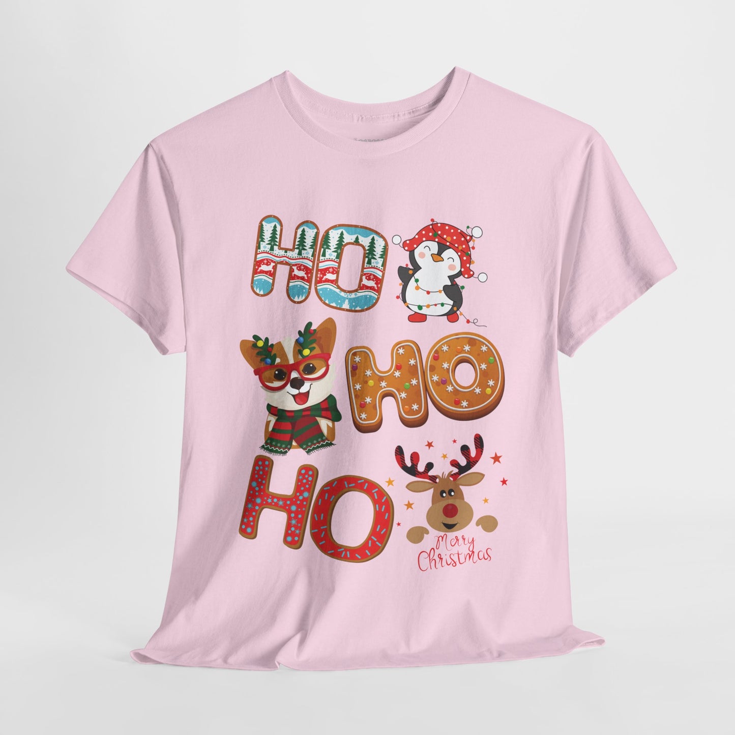 Ho Ho Ho Christmas Shirt - Matching Family Christmas Heavy Cotton Tee