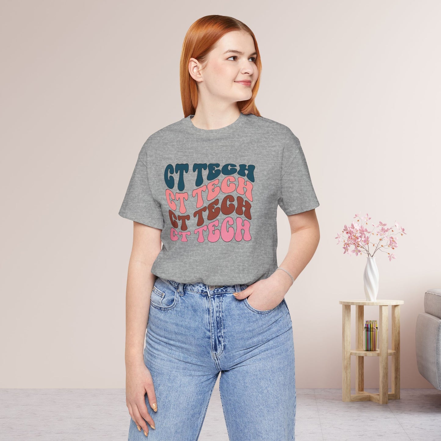 Groovy Colorful CT Tech Shirt - CT Technologist Soft Cotton Tee