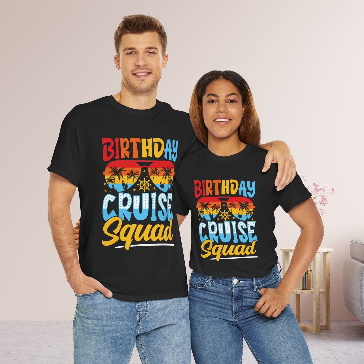 Birthday Cruise Squad Shirt - Family Cruise Vacation Heavy Cotton Tee