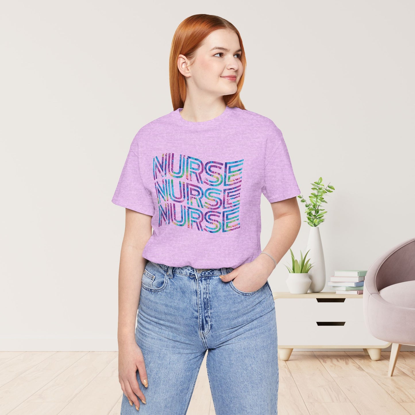 Tie Dye Wavy Nurse Shirt - Registered Nurse Soft Cotton Tee