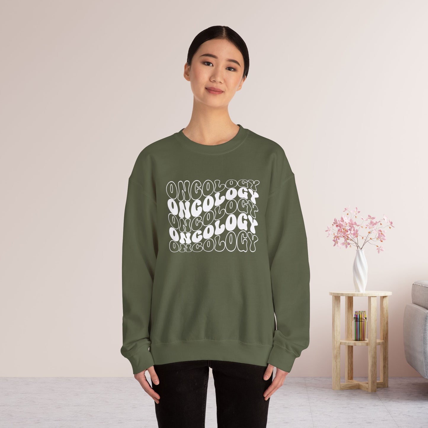 White Groovy Colorful Oncology Sweatshirt