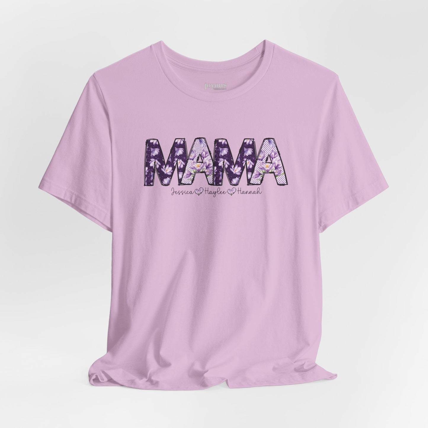 Custom Mama Soft Cotton Tee with Kids Names - Personalized Gift for Mom