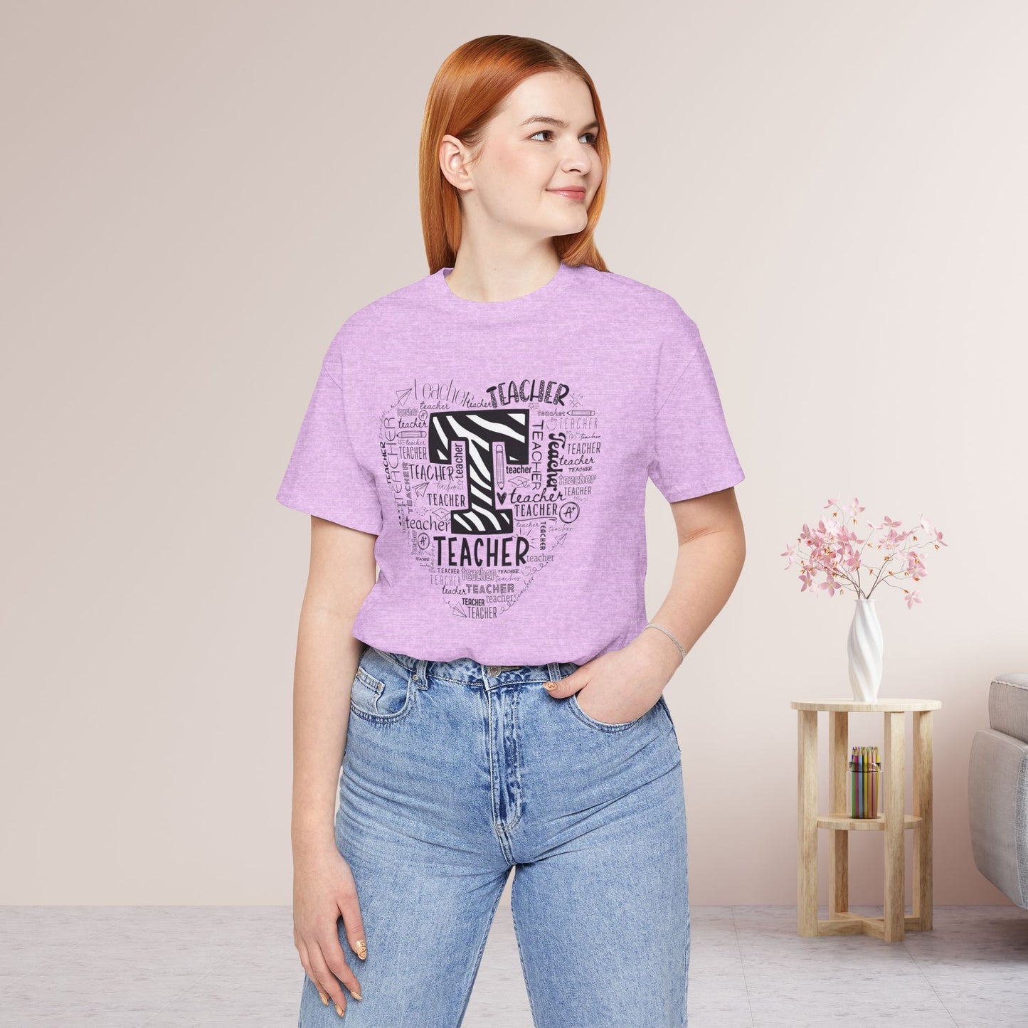 Trendy Heart Teacher Soft Cotton Tee